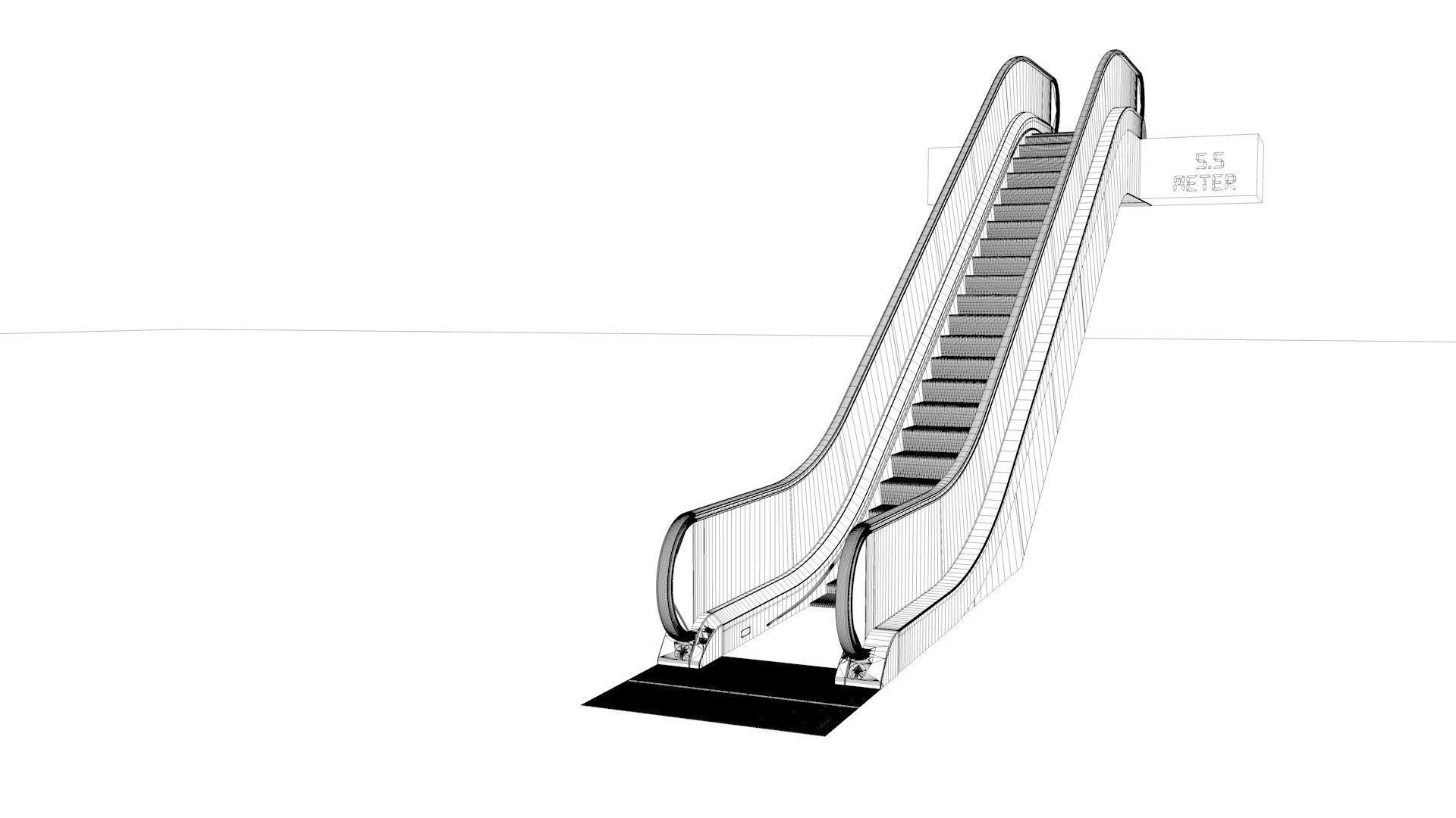 Escalator Adjustable and Rigged 3D model_53