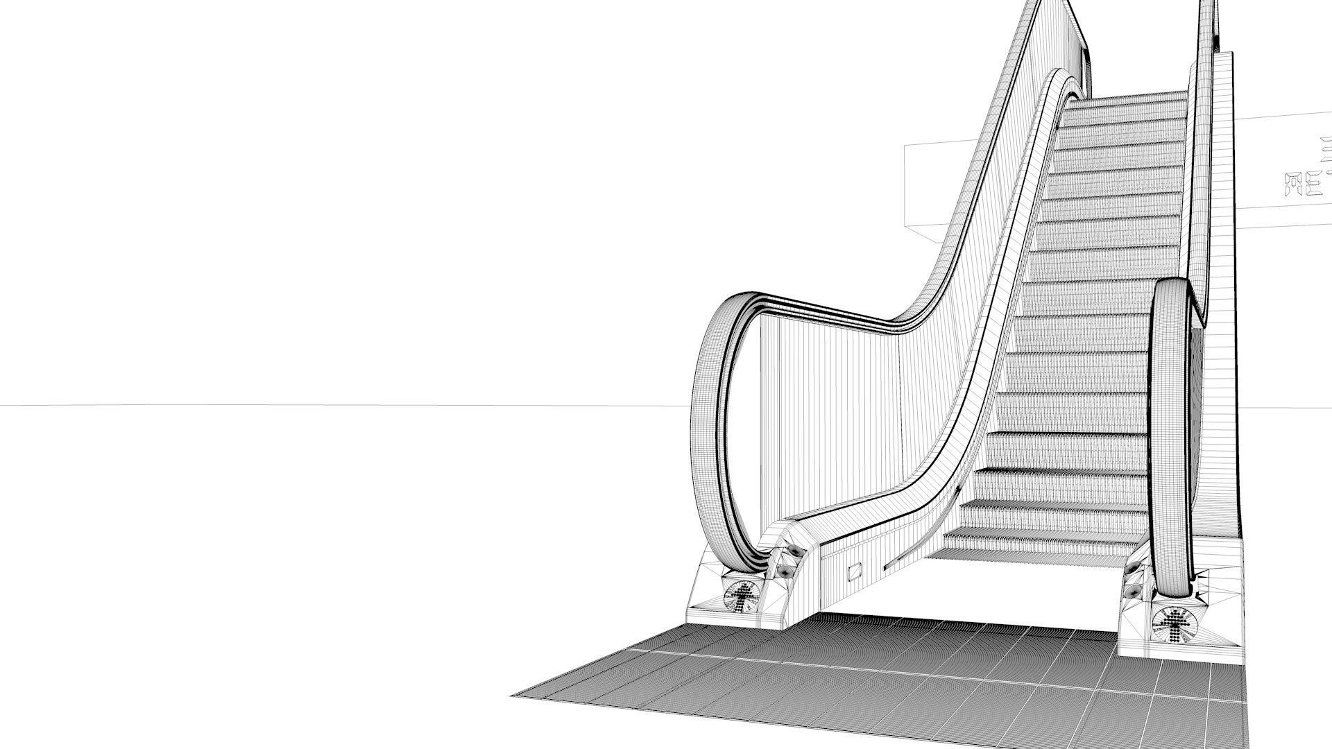 Escalator Adjustable and Rigged 3D model_55