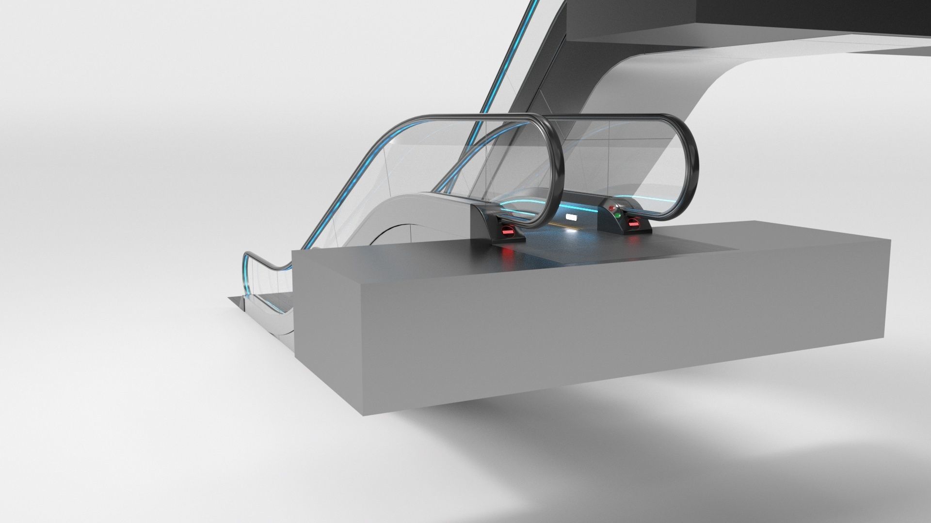 Escalator Adjustable and Rigged 3D model_20