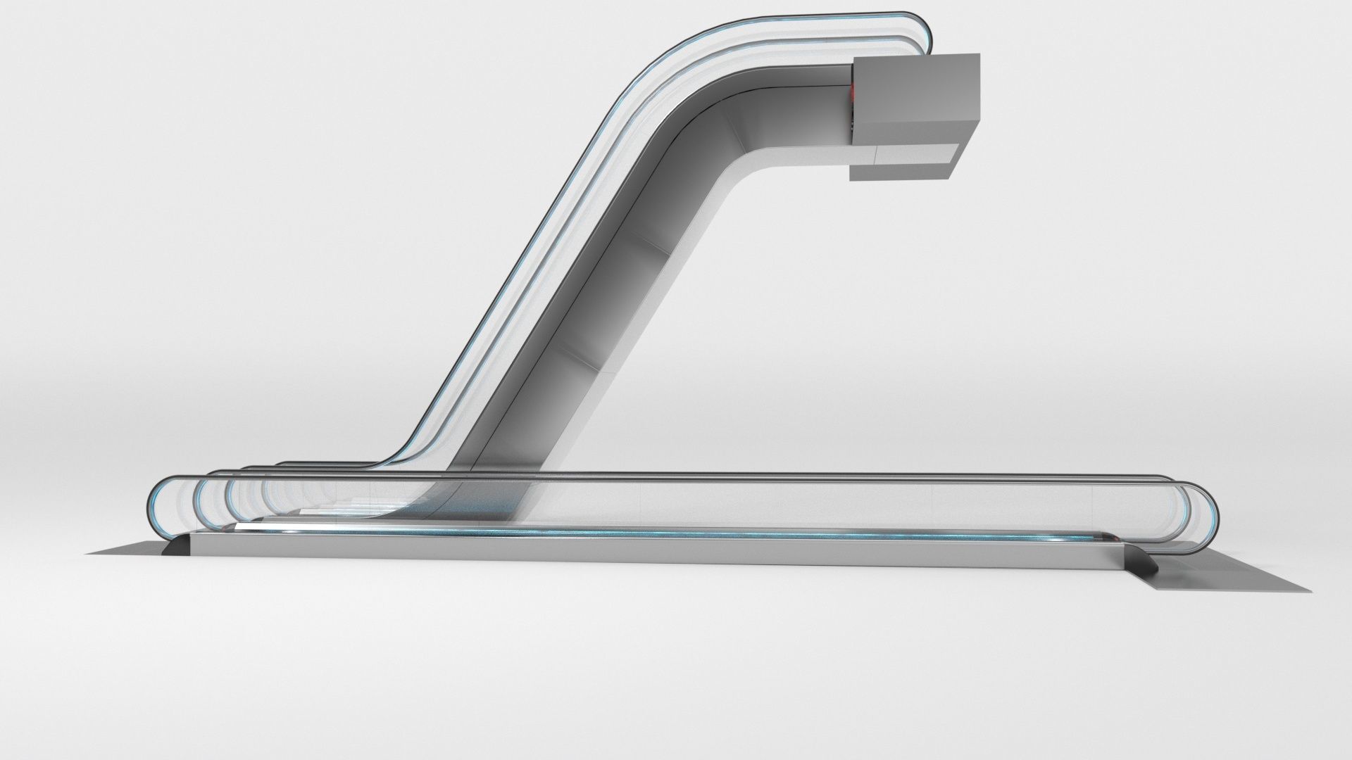 Escalator Adjustable and Rigged 3D model_16