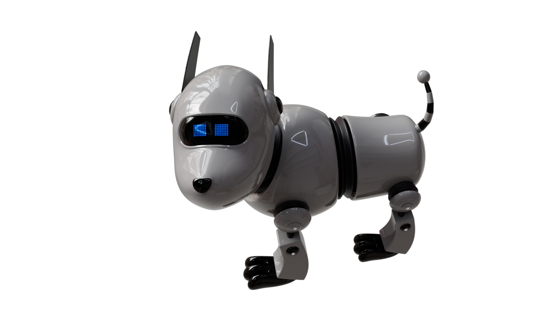Rigged 3D Robot Dog Model  Low-poly 3D model_7