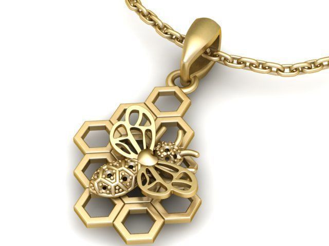 Stylish Honey Pendant 3d Printable Model 3D print model_1