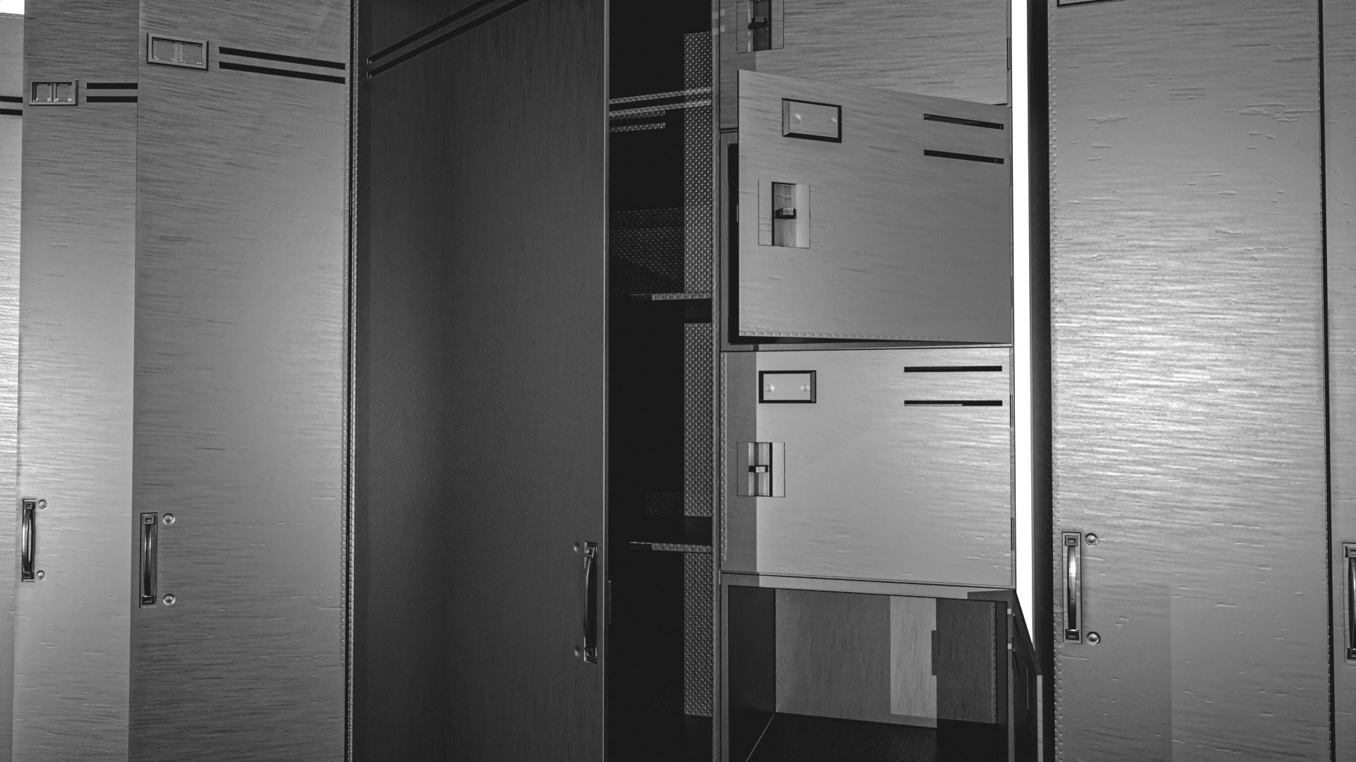 Metal Cabinet  Set Low-poly 3D model_5