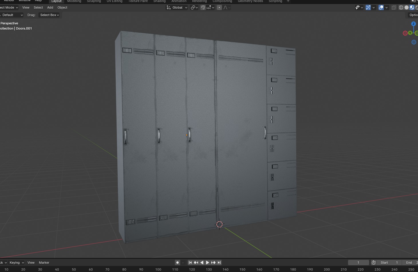 Metal Cabinet  Set Low-poly 3D model_17