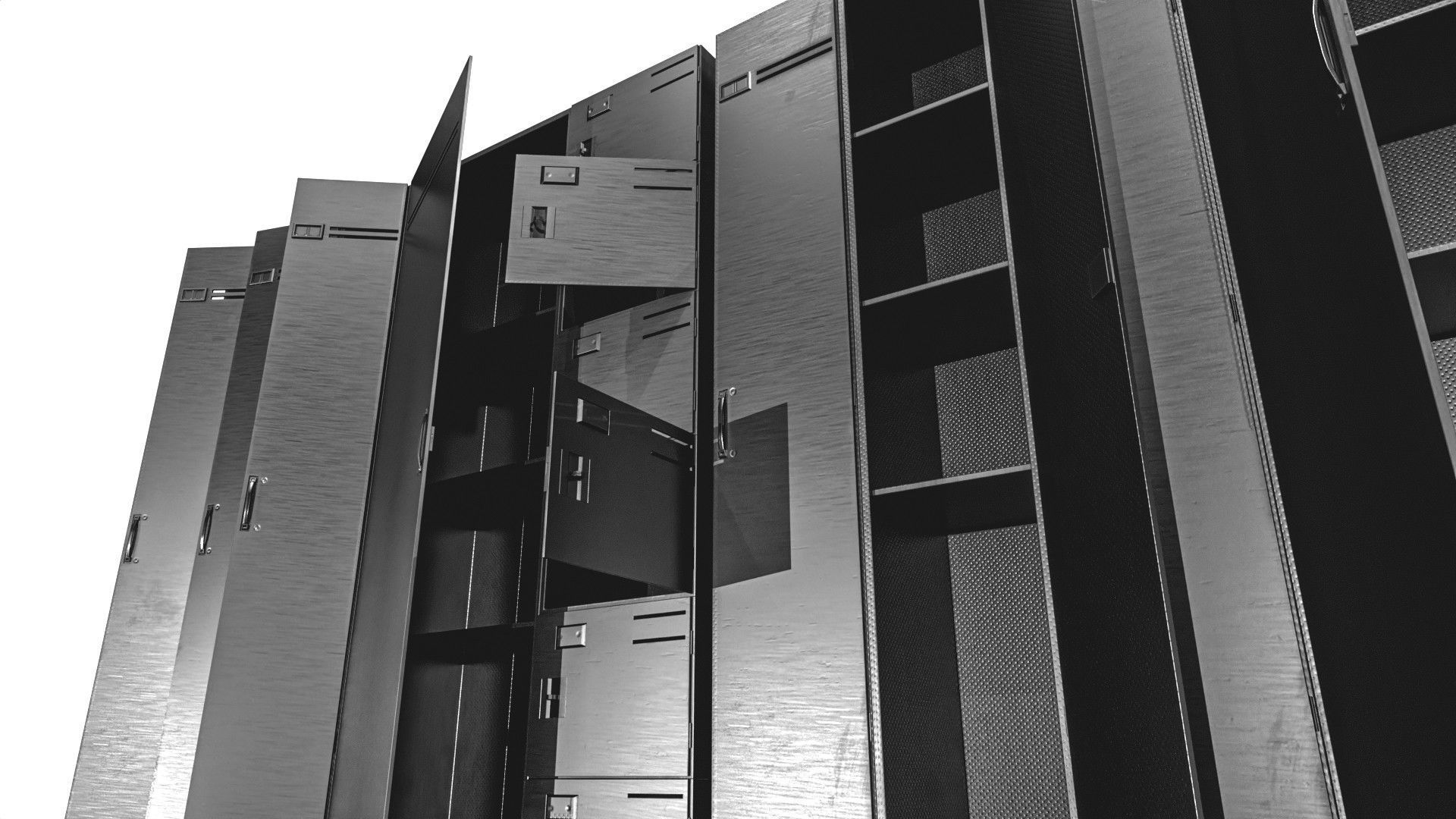 Metal Cabinet  Set Low-poly 3D model_9