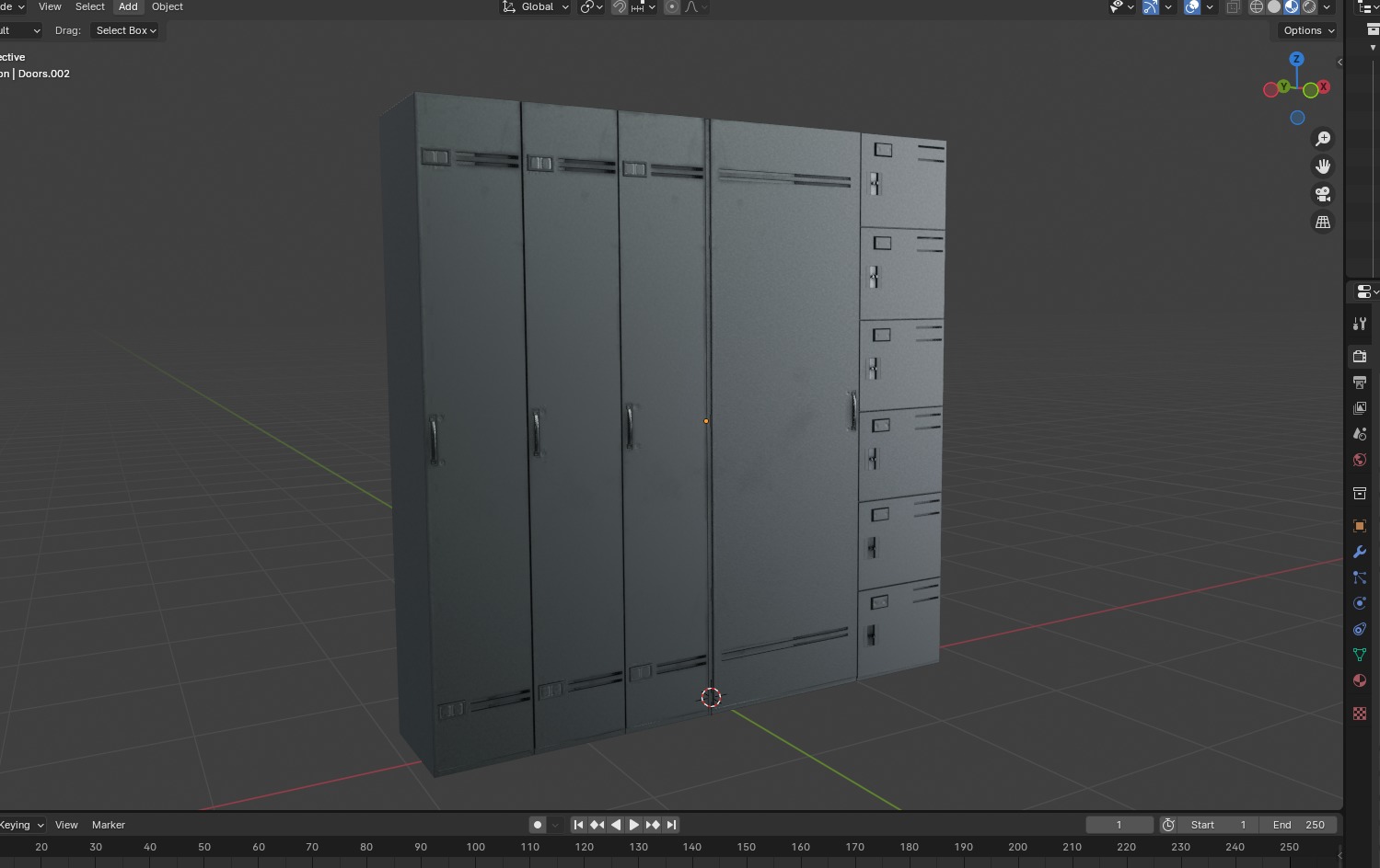 Metal Cabinet  Set Low-poly 3D model_16