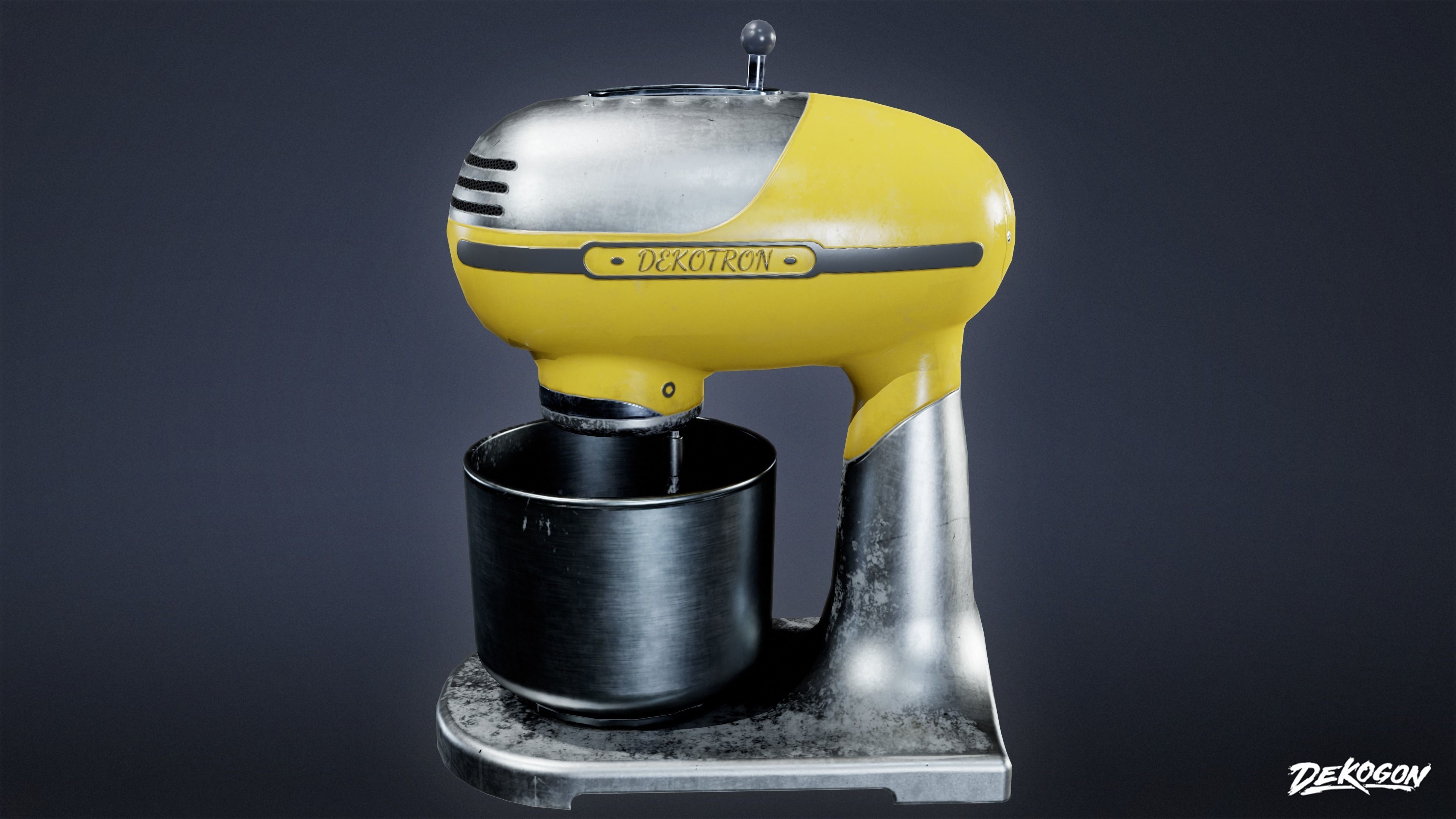 MIDCENTURY - Mixer 01 - LOW POLY Low-poly 3D model_2