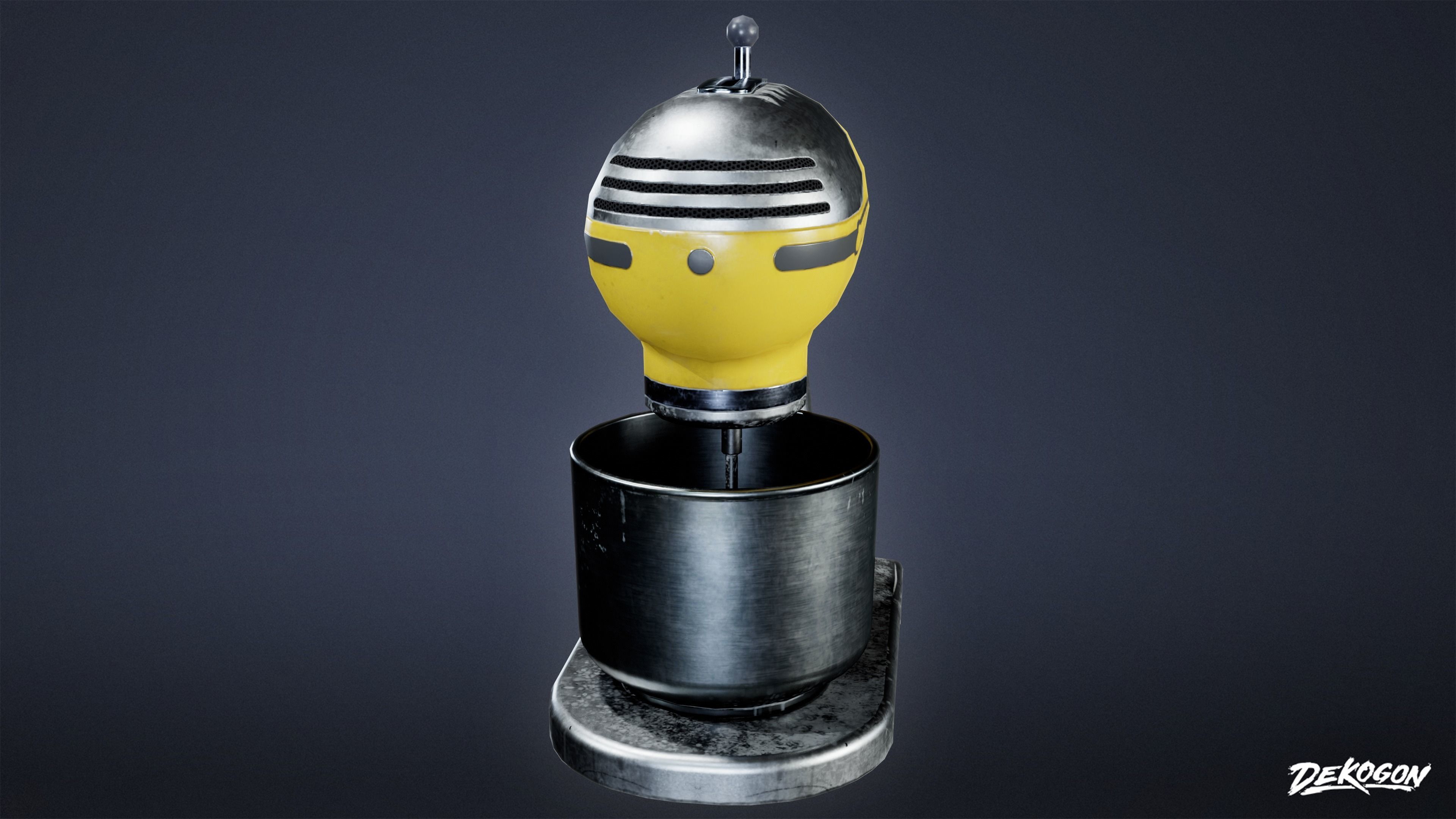 MIDCENTURY - Mixer 01 - LOW POLY Low-poly 3D model_1