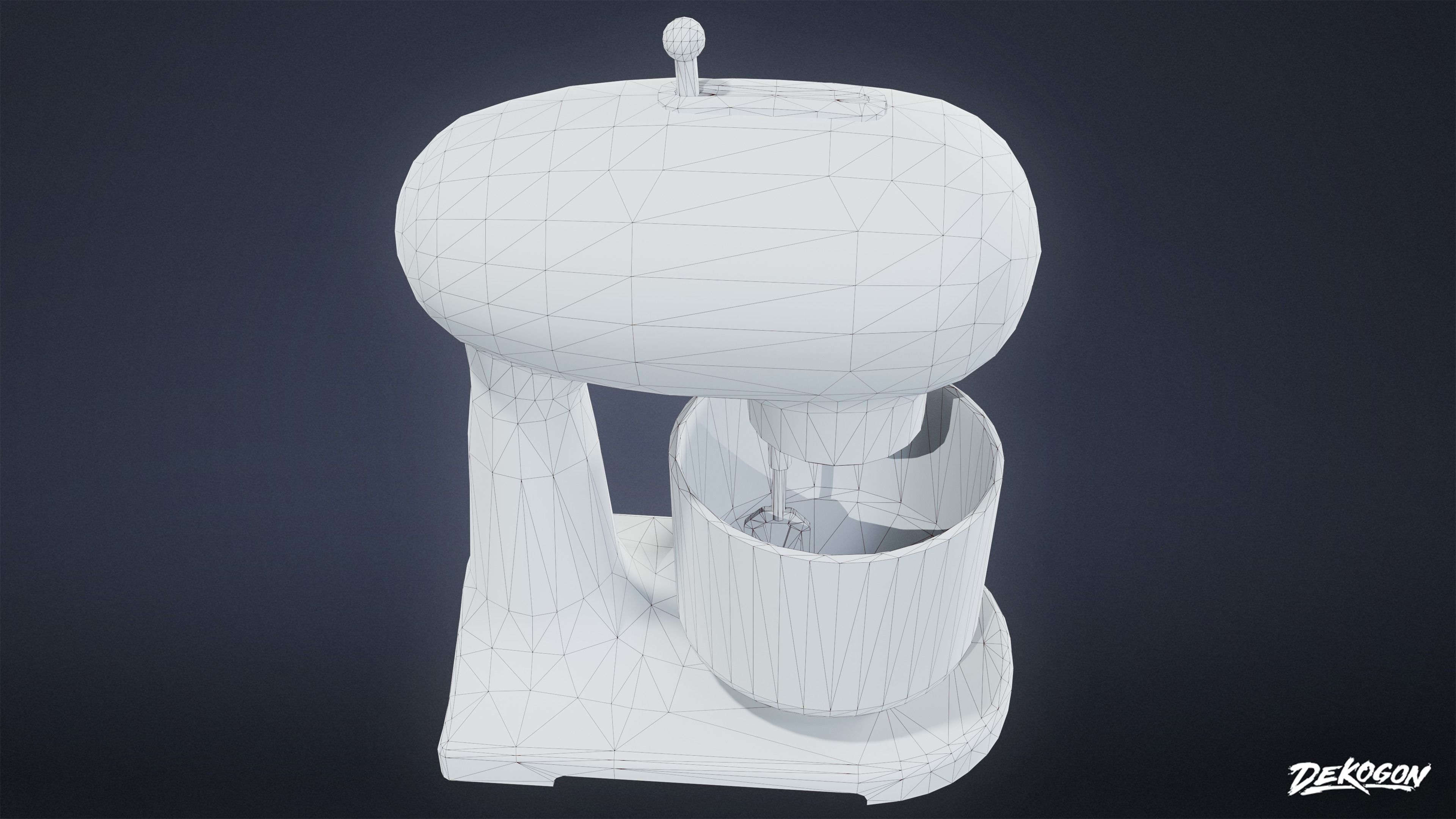 MIDCENTURY - Mixer 01 - LOW POLY Low-poly 3D model_10