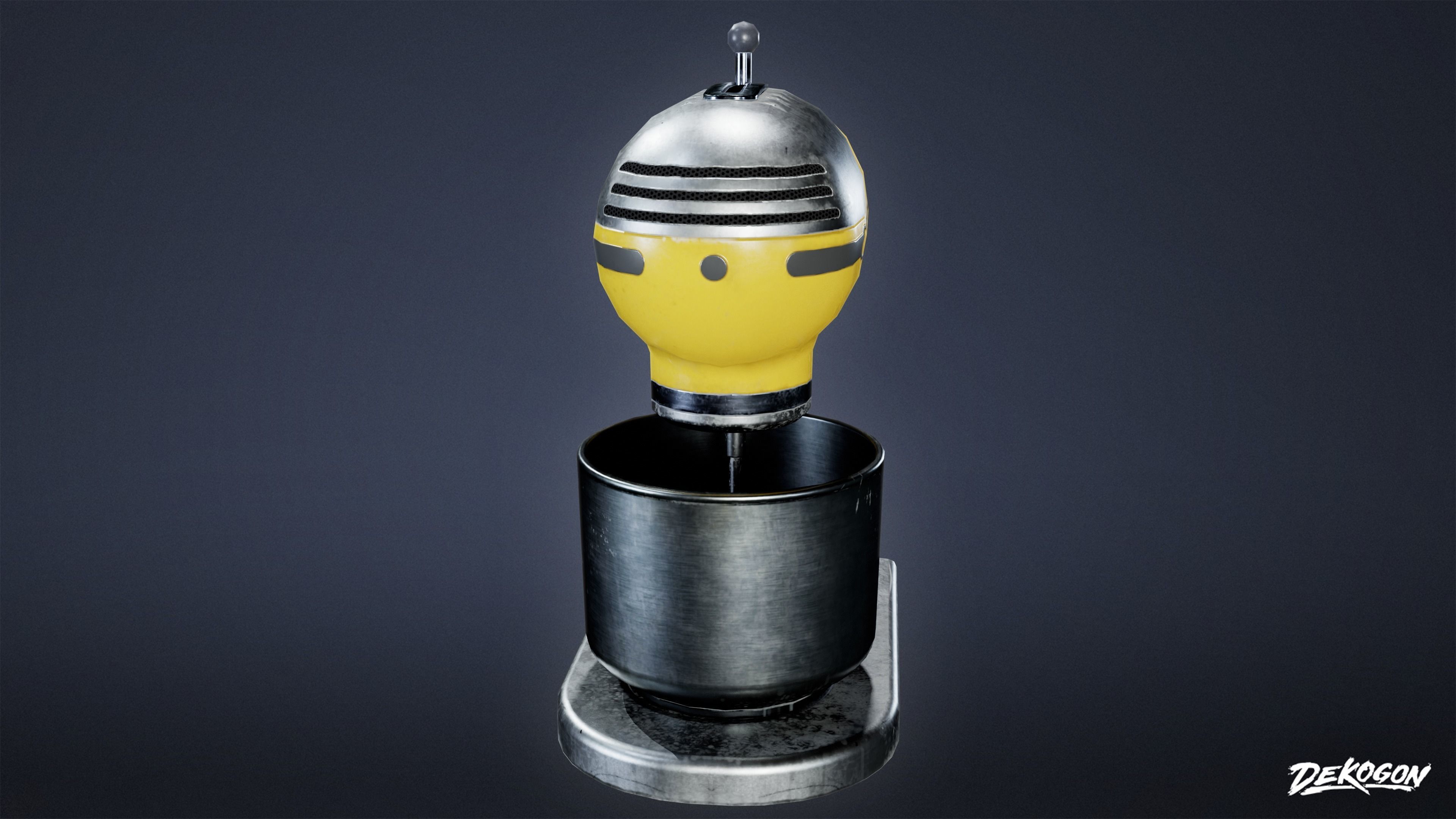 MIDCENTURY - Mixer 01 - LOW POLY Low-poly 3D model_3