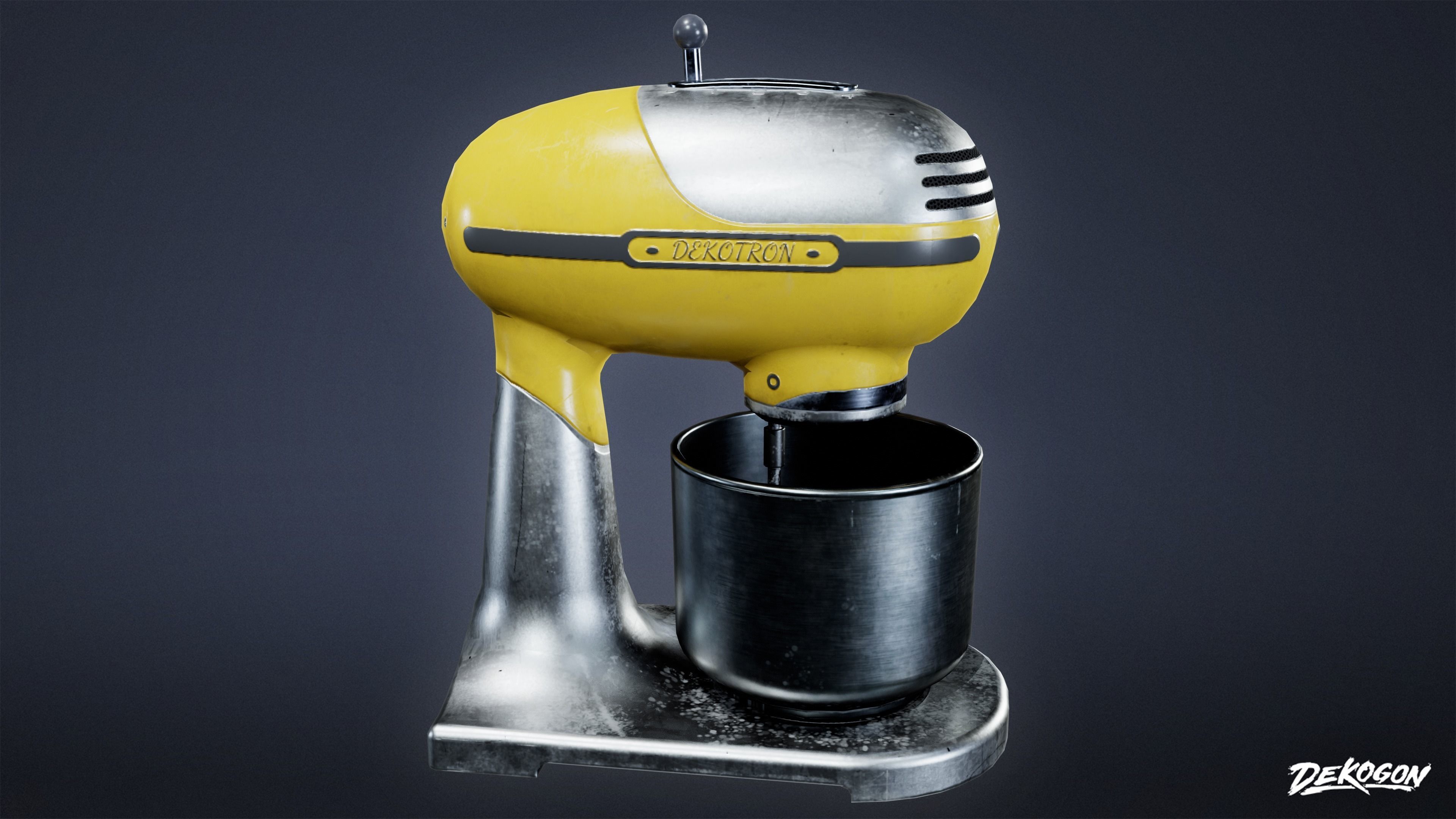 MIDCENTURY - Mixer 01 - LOW POLY Low-poly 3D model_4