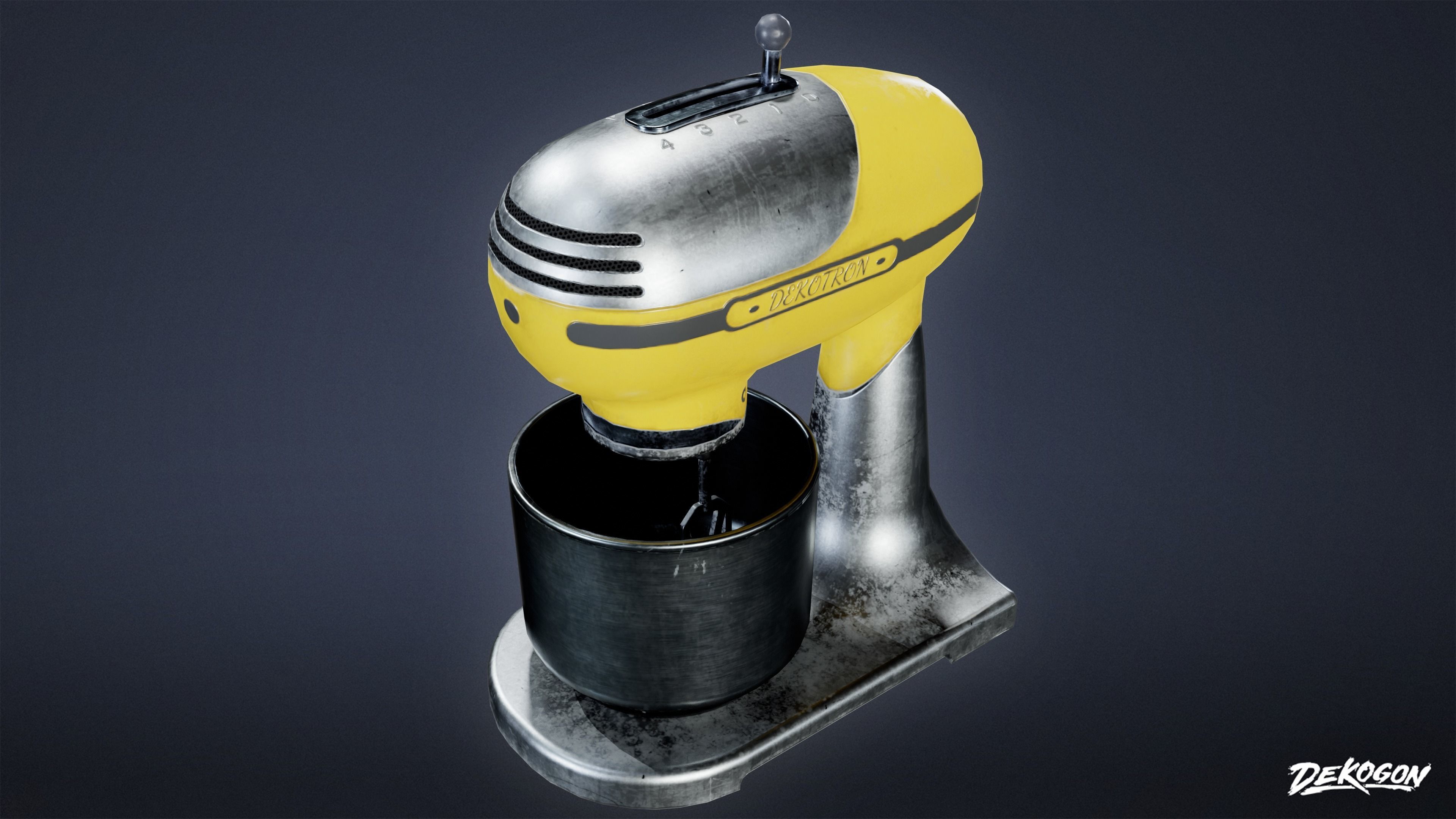 MIDCENTURY - Mixer 01 - LOW POLY Low-poly 3D model_6