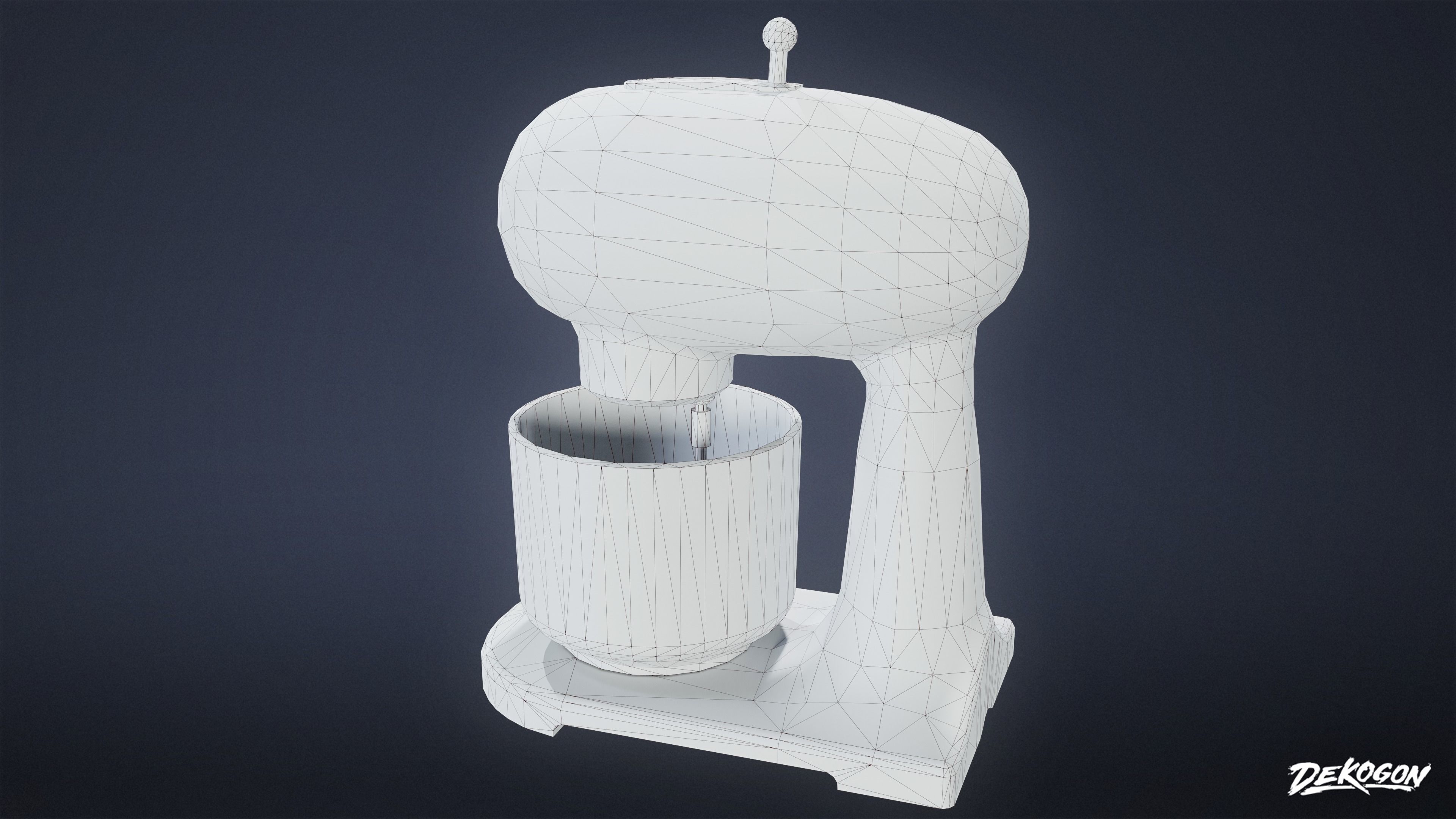 MIDCENTURY - Mixer 01 - LOW POLY Low-poly 3D model_8