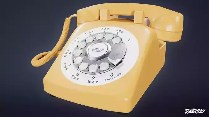 MIDCENTURY - Phone 01 - LOW POLY Low-poly 3D model