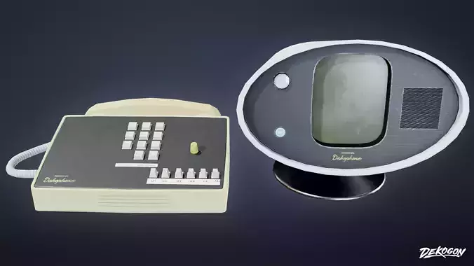 MIDCENTURY - Phone 02 - LOW POLY Low-poly 3D model