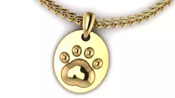 DOG POW PANDANT 3D PRINTABLE MODEL 3D print model