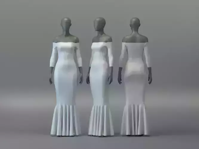 Off Shoulder Fishtail Gown