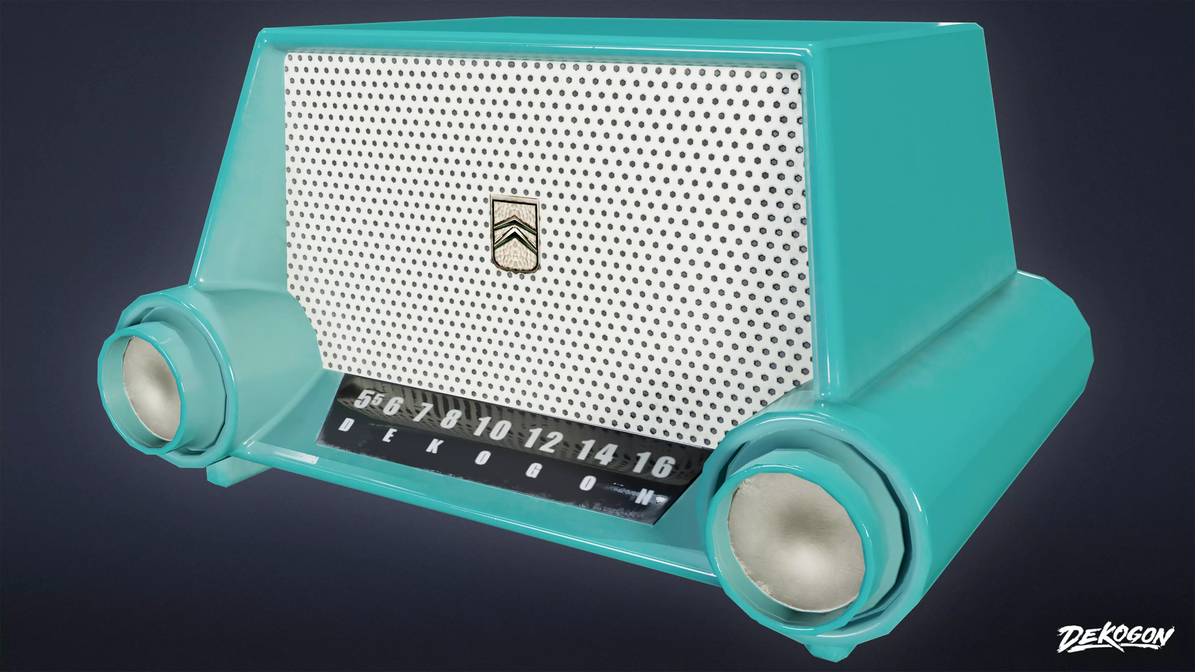 MIDCENTURY - Radio 02 - LOW POLY Low-poly 3D model_0