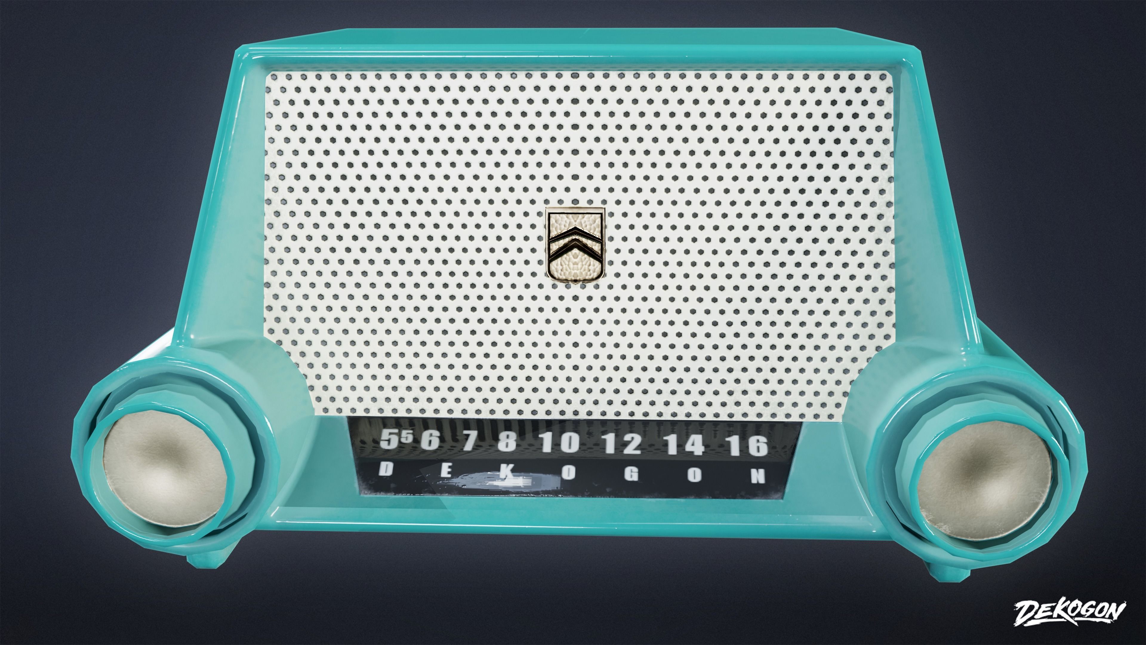 MIDCENTURY - Radio 02 - LOW POLY Low-poly 3D model_1
