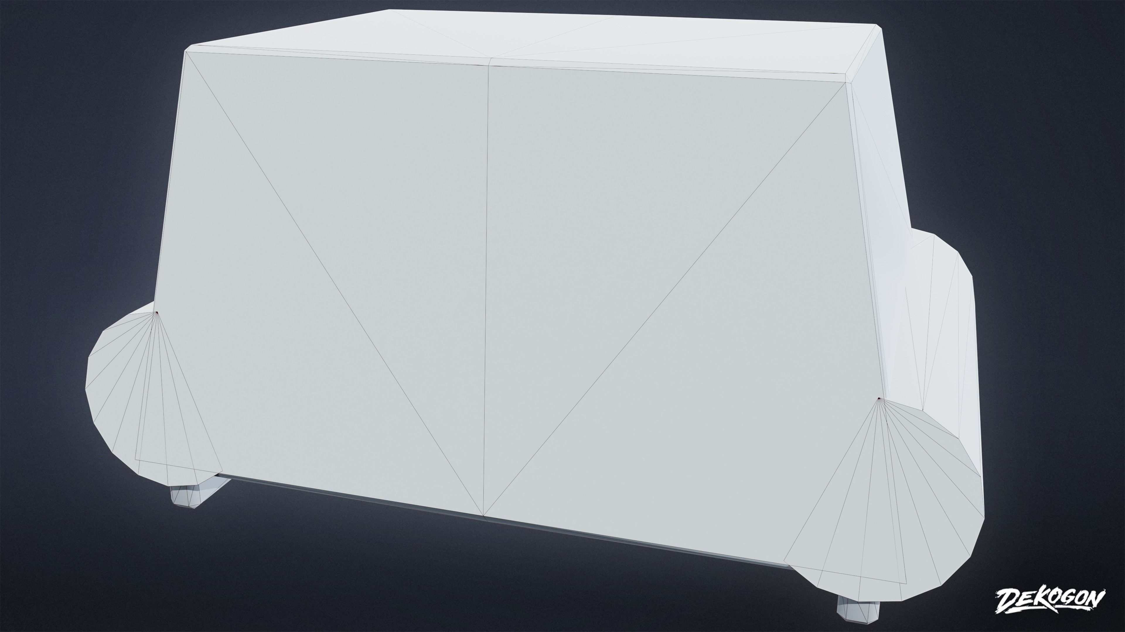 MIDCENTURY - Radio 02 - LOW POLY Low-poly 3D model_9