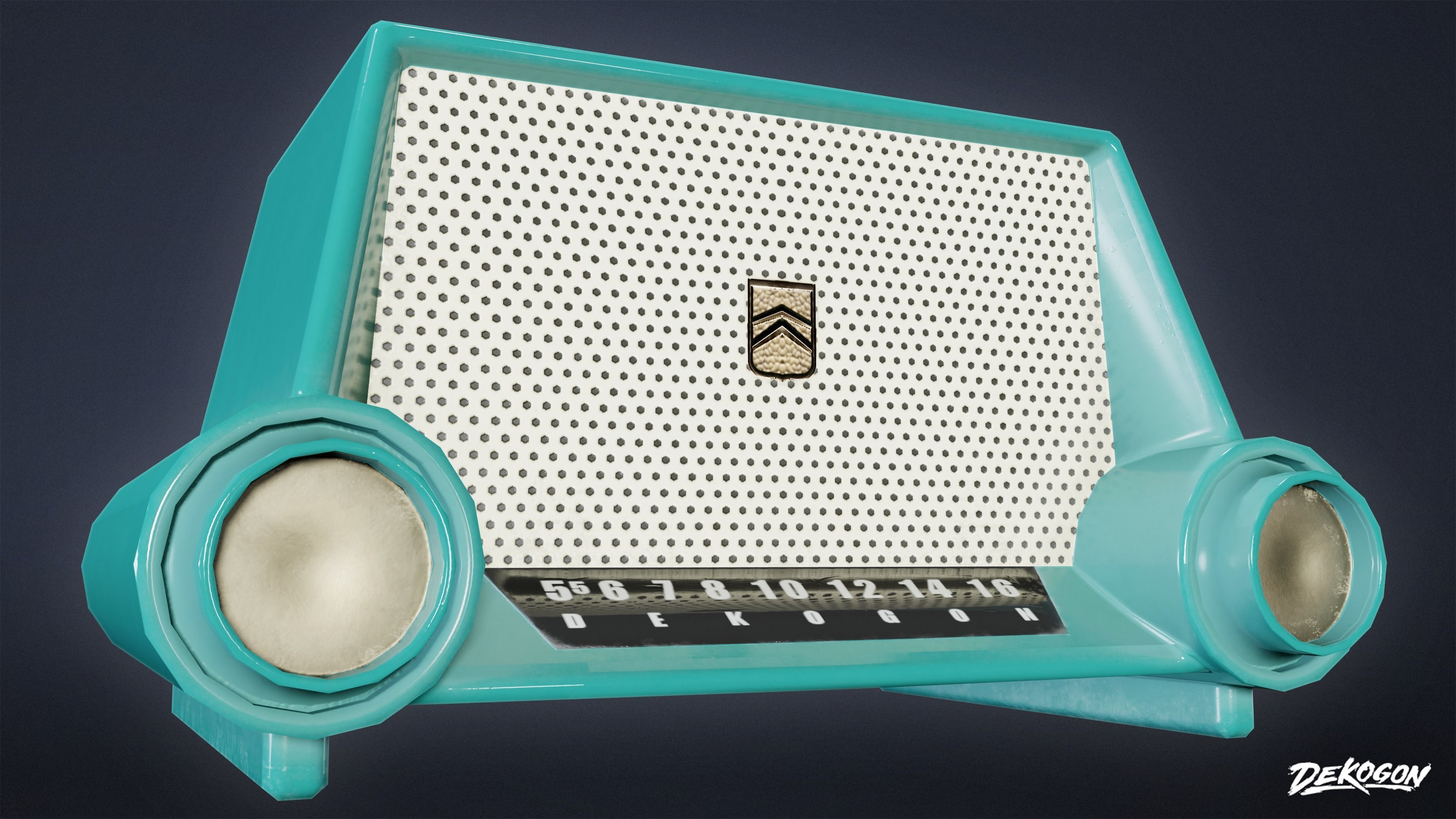 MIDCENTURY - Radio 02 - LOW POLY Low-poly 3D model_5