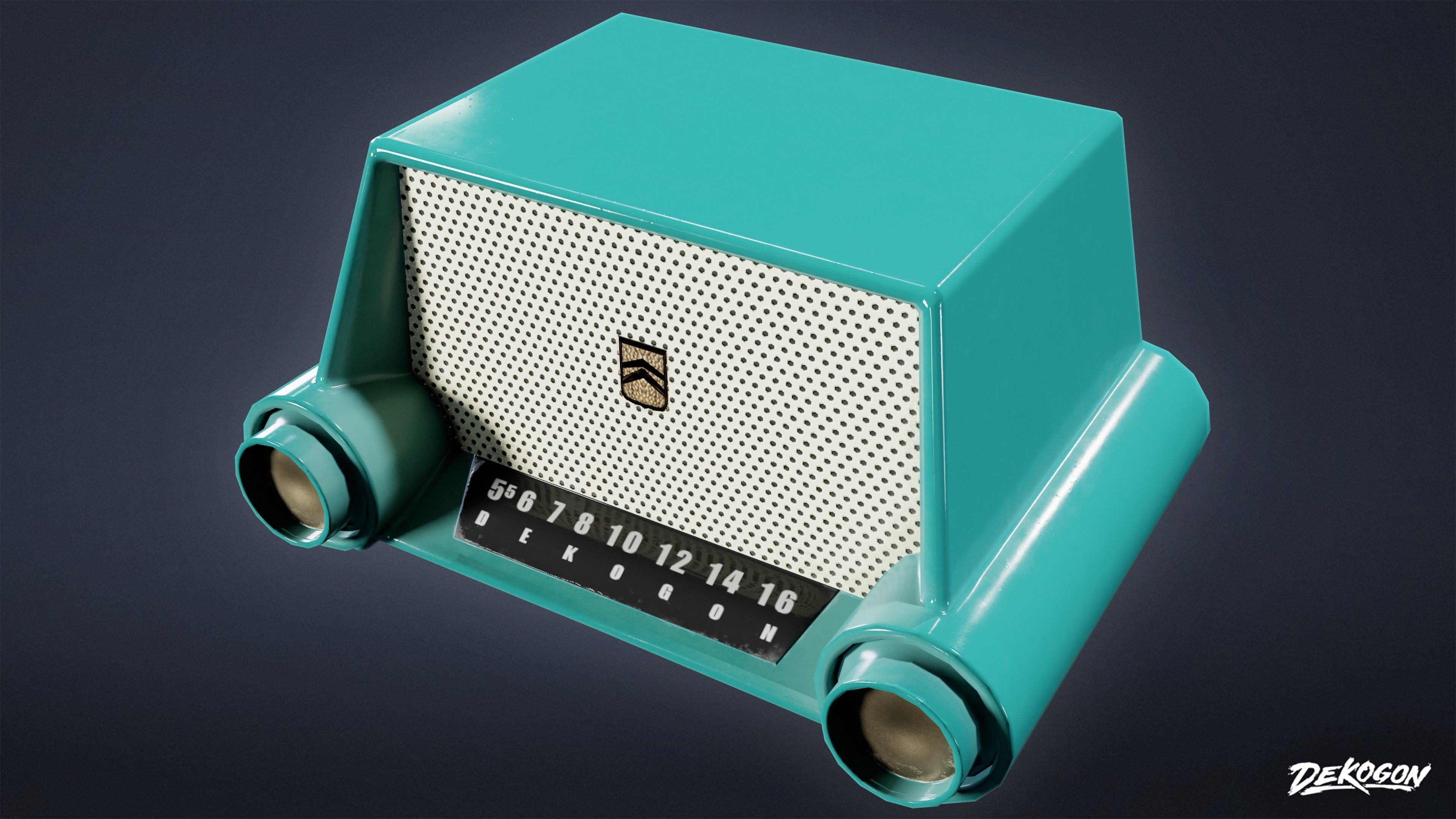 MIDCENTURY - Radio 02 - LOW POLY Low-poly 3D model_4