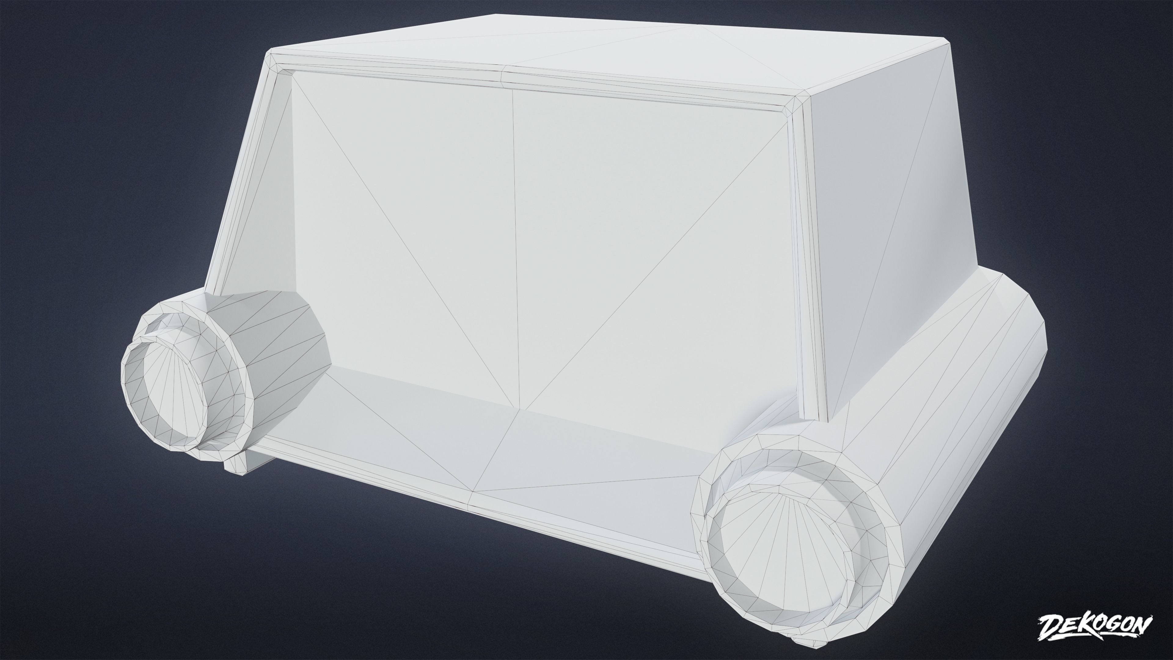 MIDCENTURY - Radio 02 - LOW POLY Low-poly 3D model_8