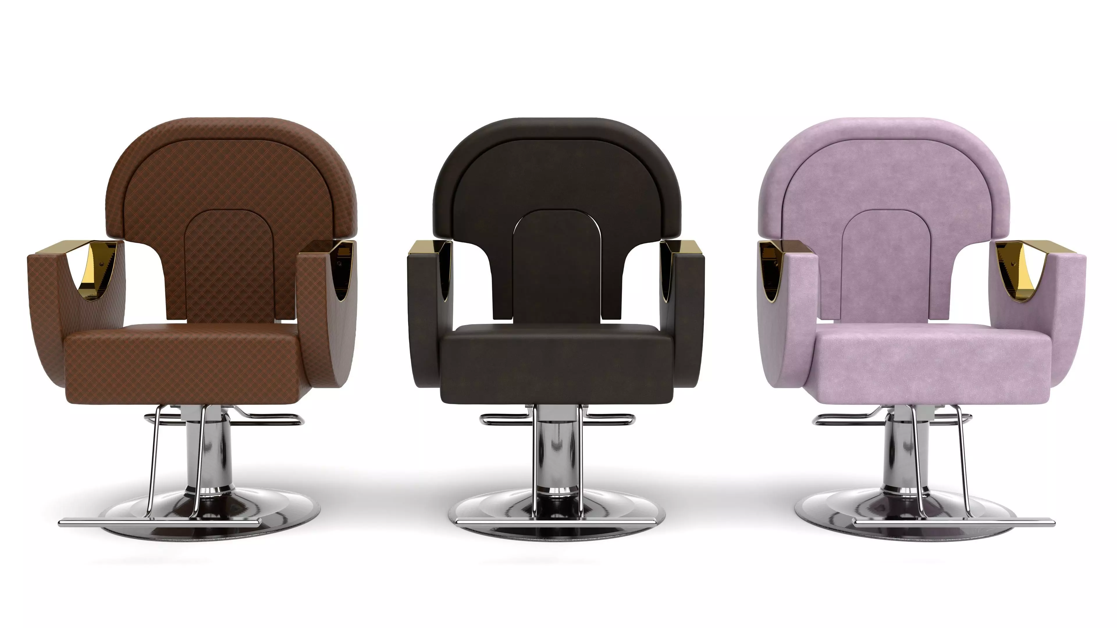3D Model of Leather Barber Chair for Beauty Salon 3D model