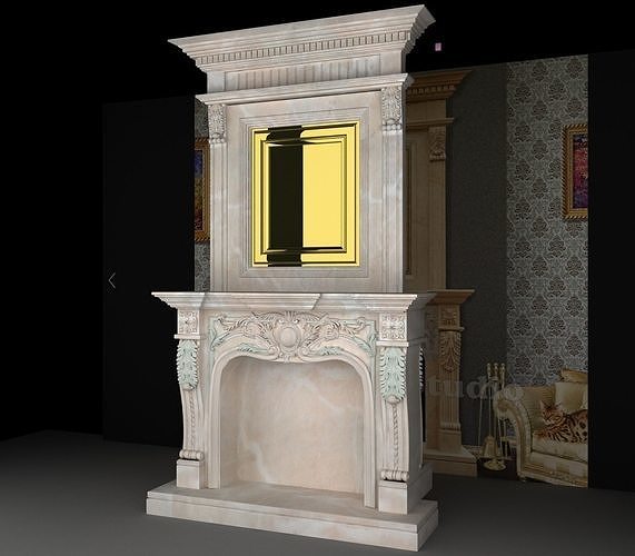 Fireplace marble 3D model