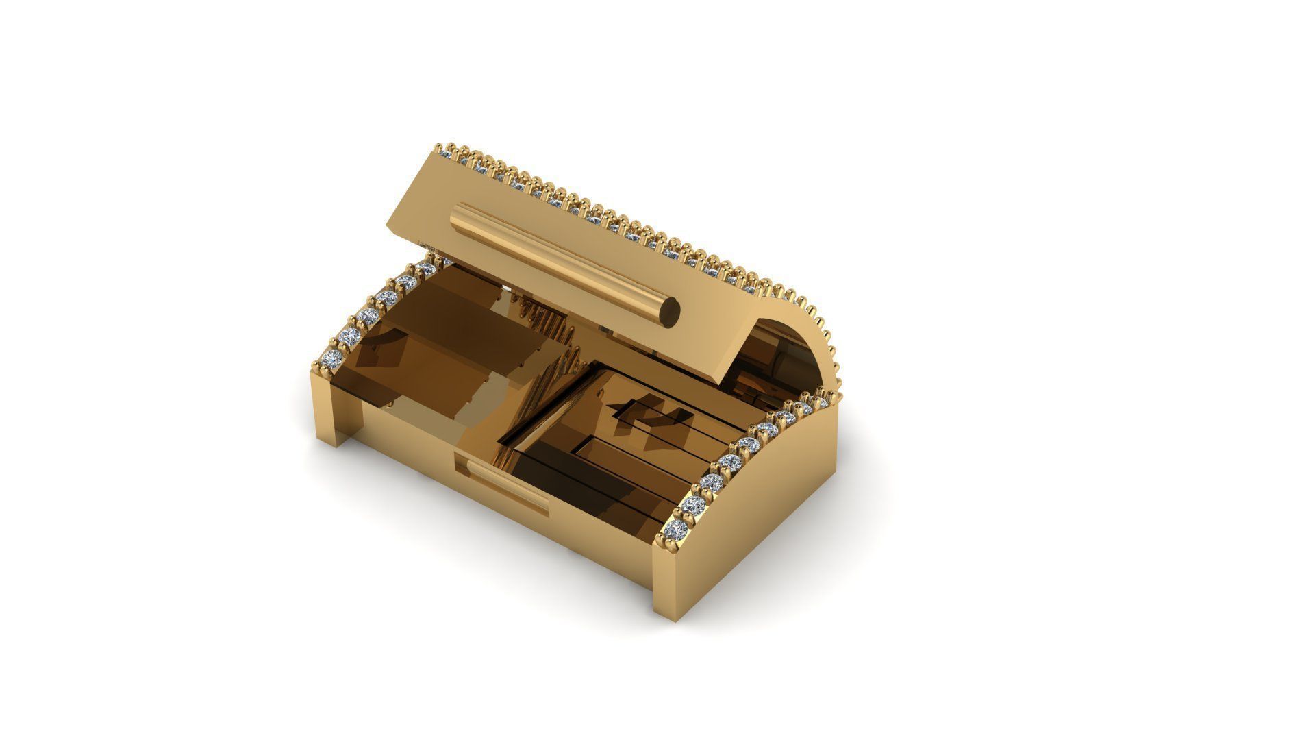 Diamond Box lock 22 mm by 13 mm 3D print model_2