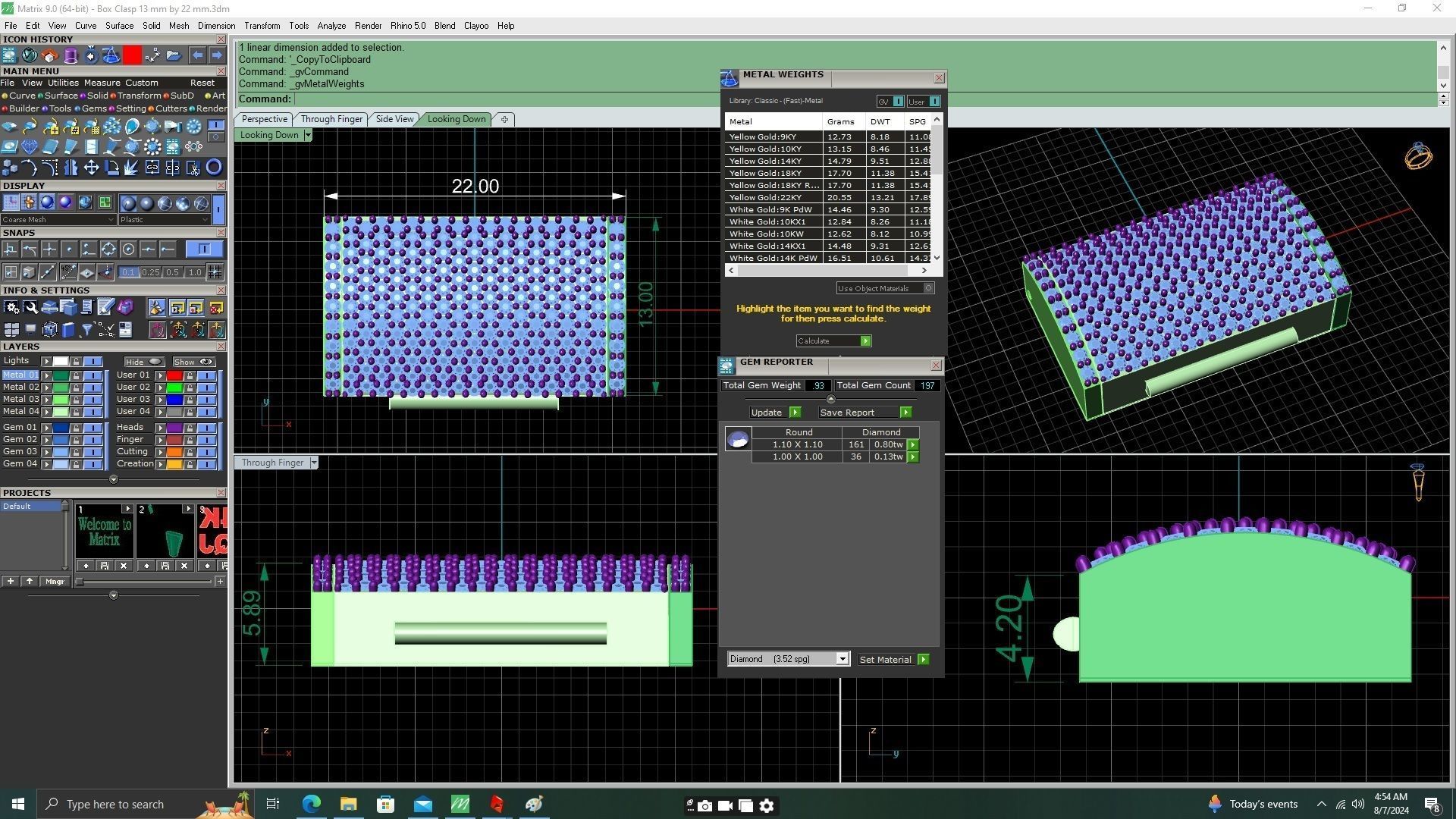 Diamond Box lock 22 mm by 13 mm 3D print model_5