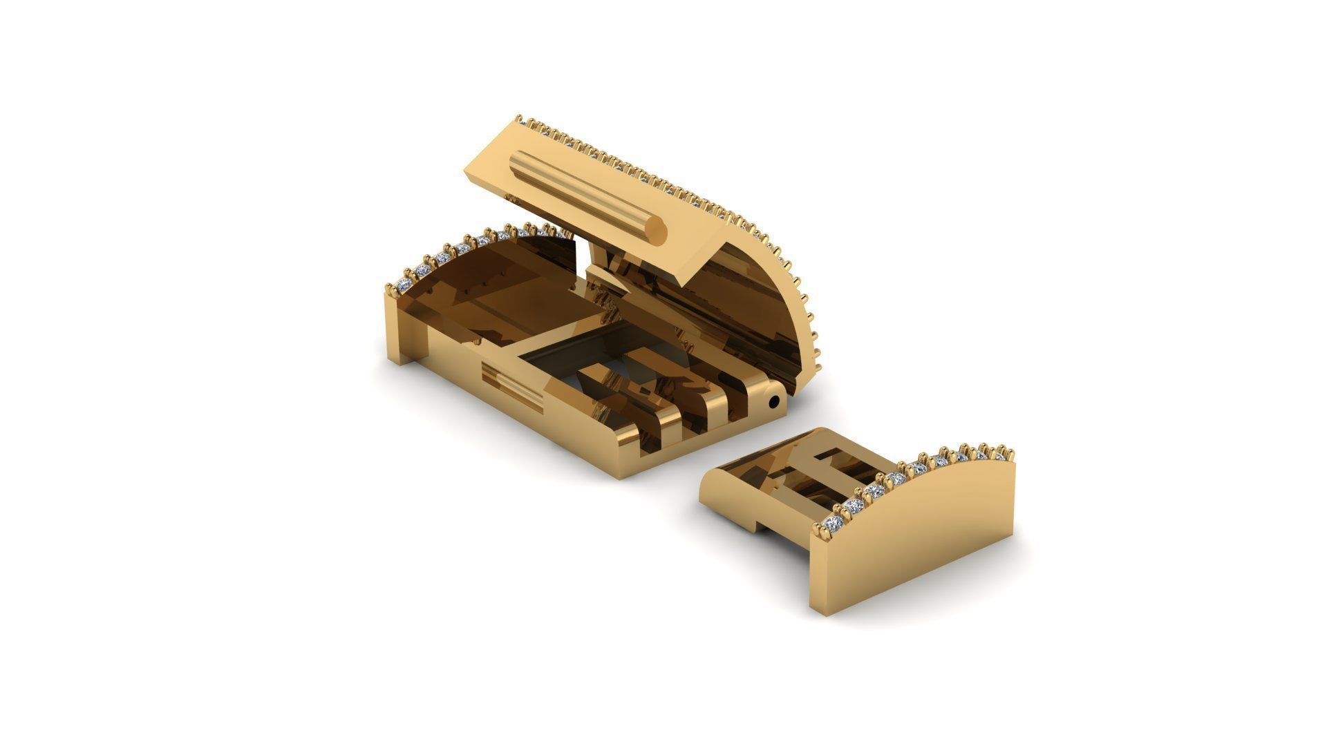 Diamond Box lock 22 mm by 13 mm 3D print model_4