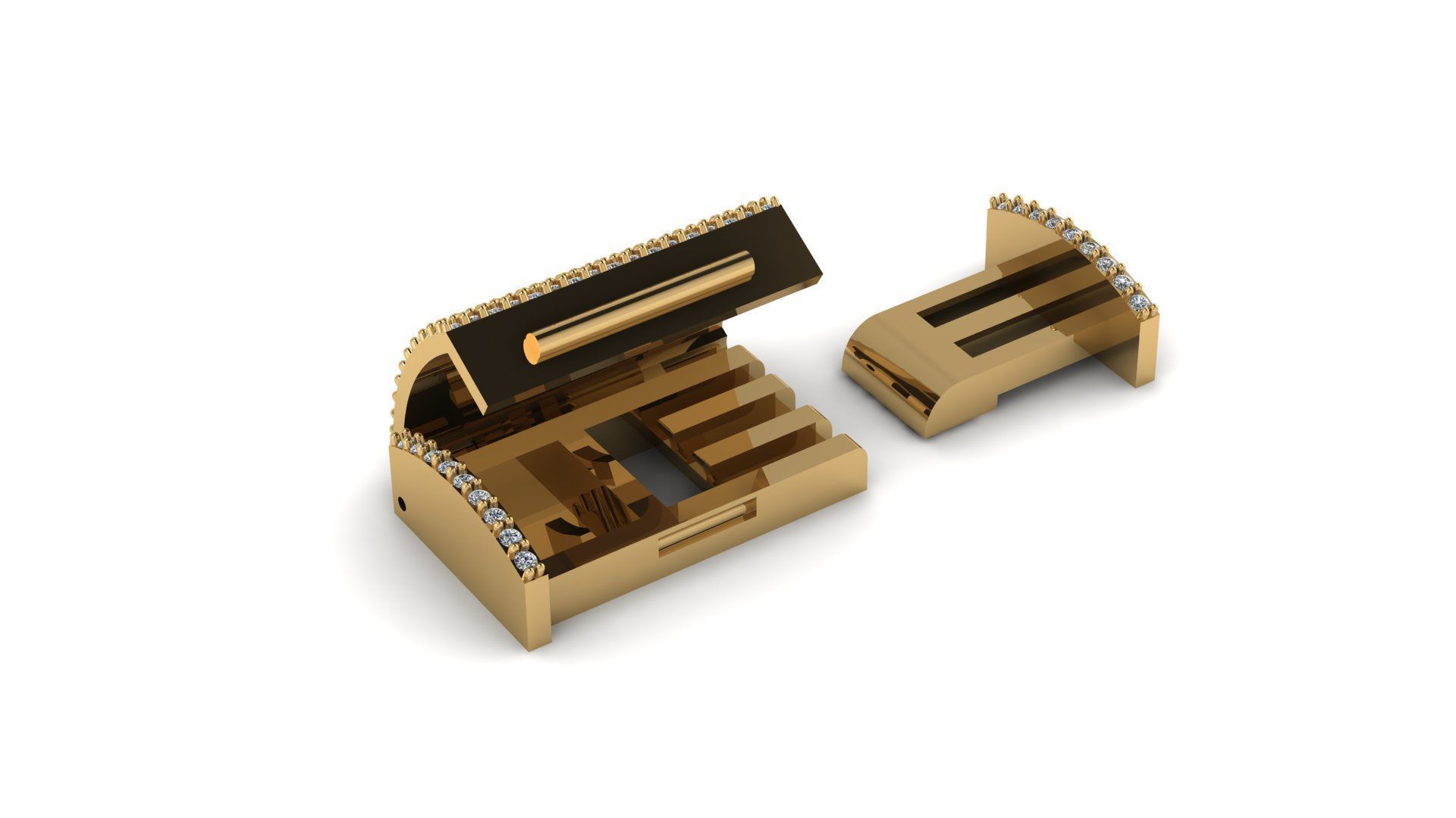 Diamond Box lock 22 mm by 13 mm 3D print model_3