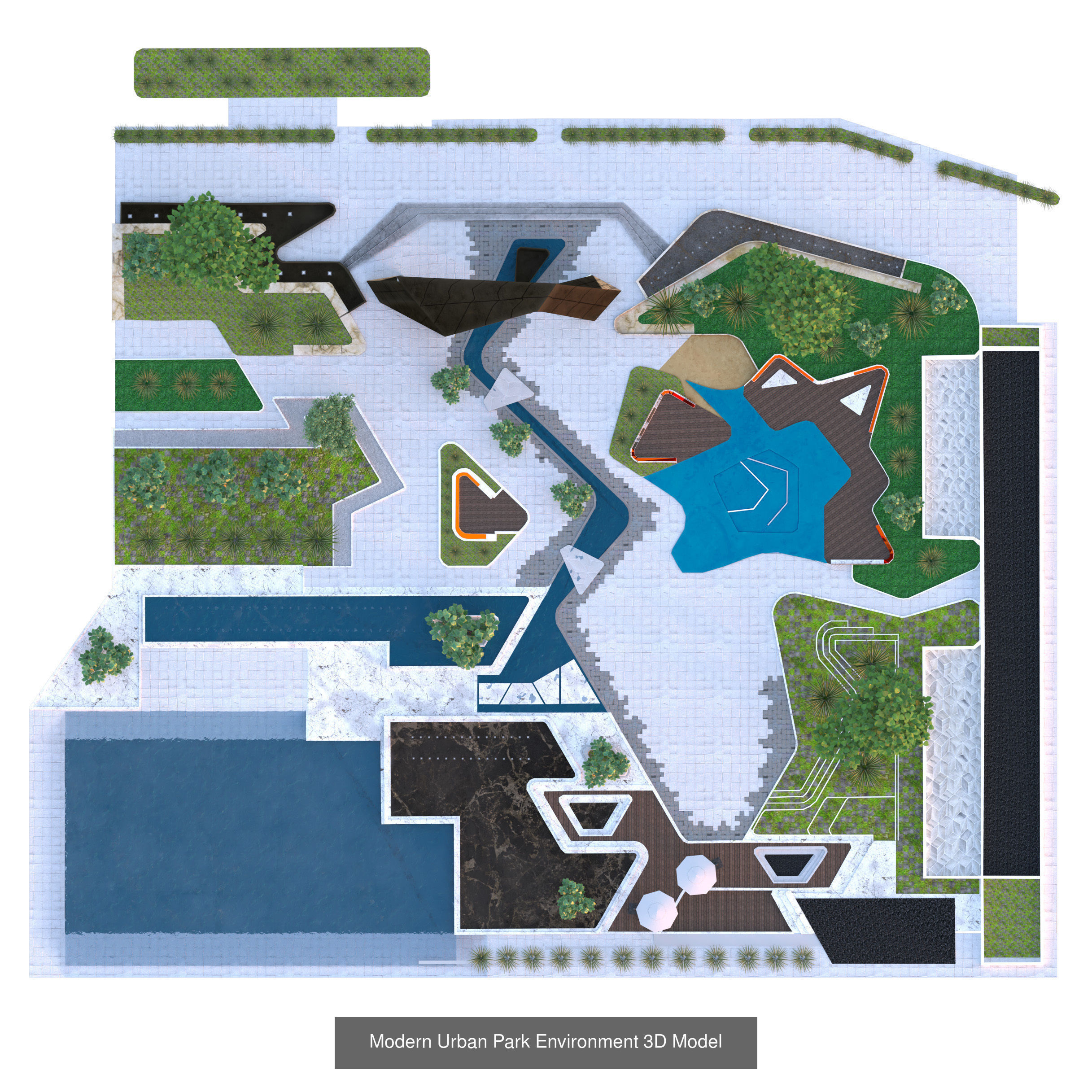 39 High-Quality Landscape Design Assets 3D Model Collection_89