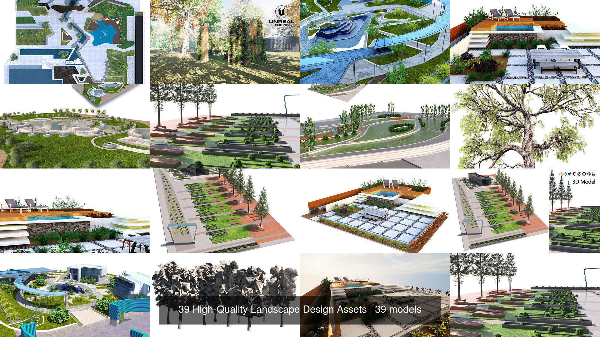 39 High-Quality Landscape Design Assets 3D Model Collection_24