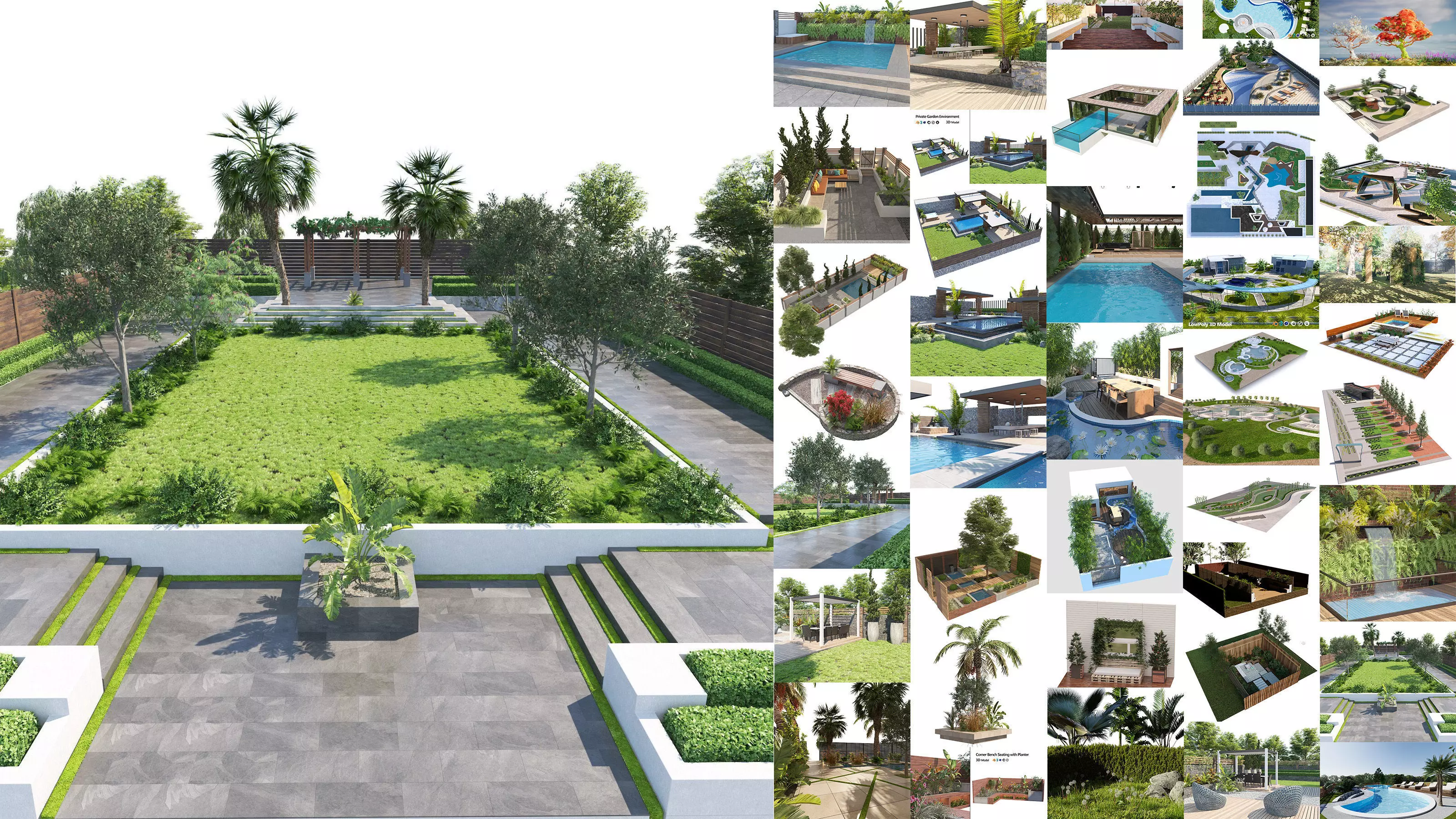 39 High-Quality Landscape Design Assets 3D Model Collection_0
