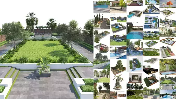 39 High-Quality Landscape Design Assets 3D Model Collection