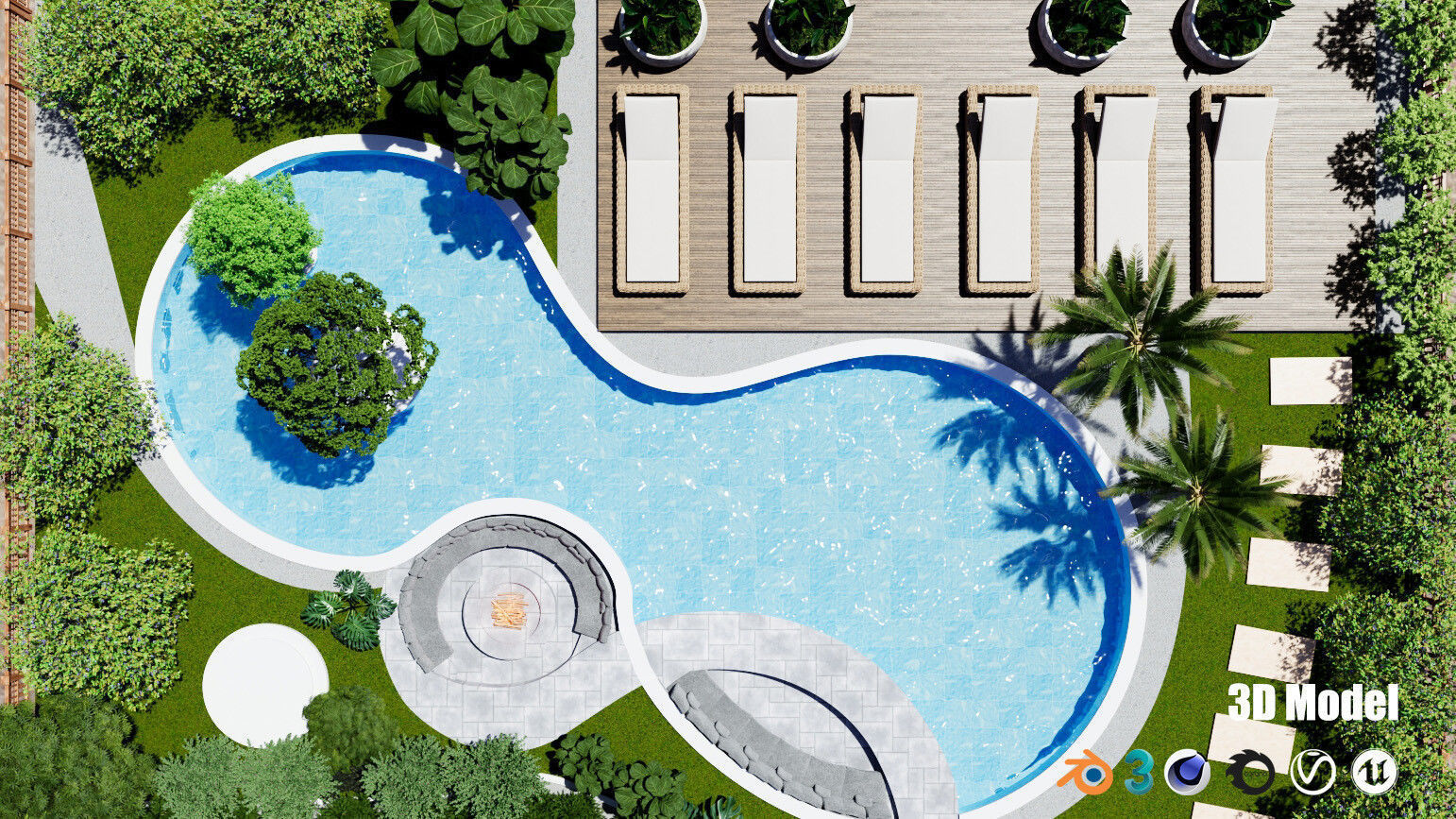 39 High-Quality Landscape Design Assets 3D Model Collection_76