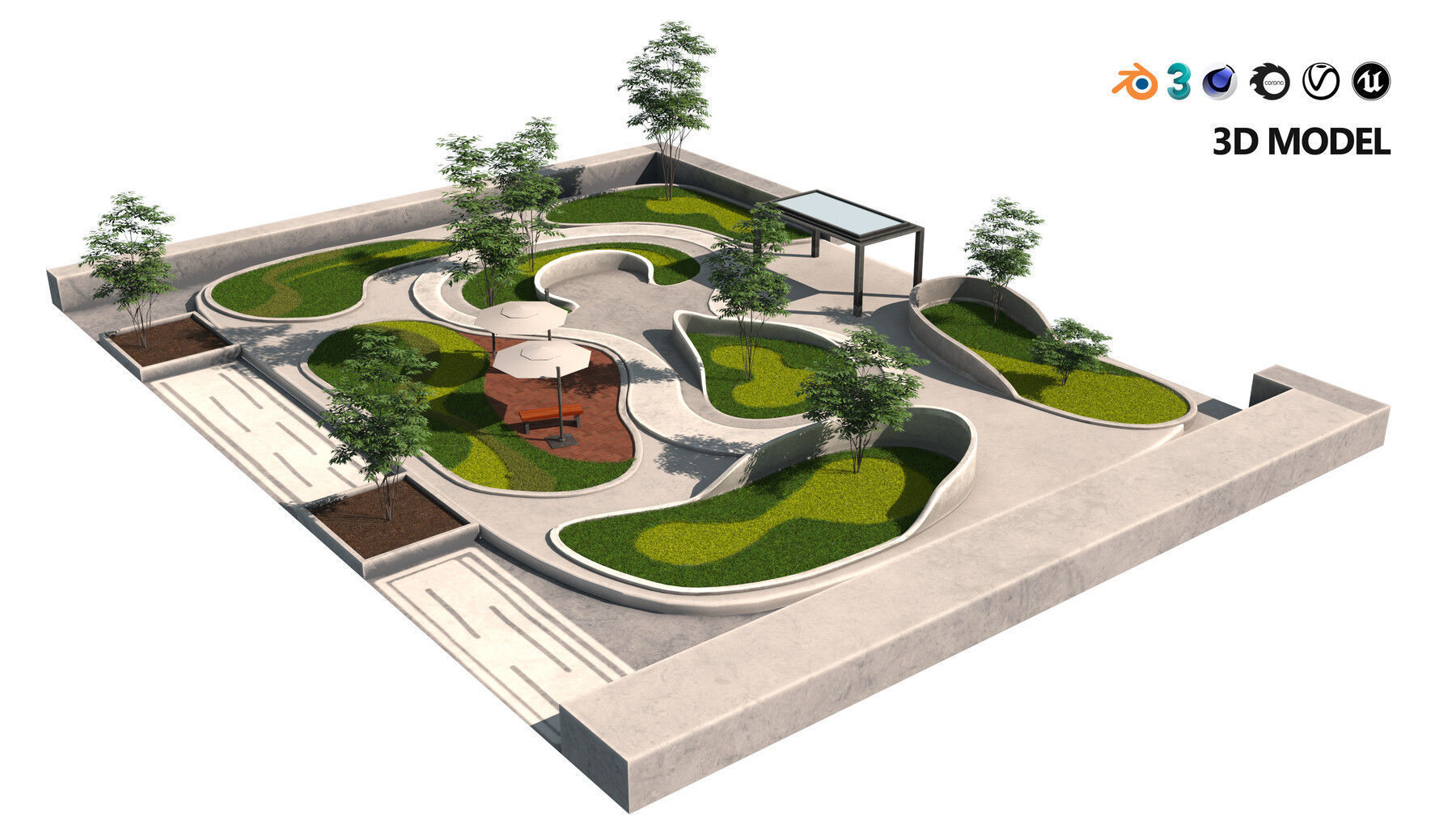 39 High-Quality Landscape Design Assets 3D Model Collection_48