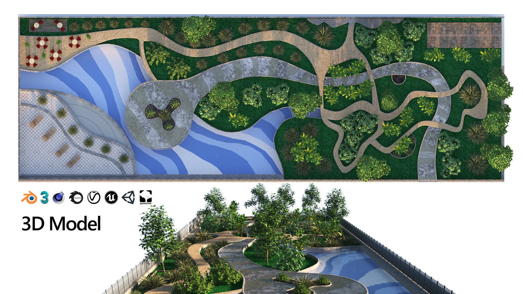 39 High-Quality Landscape Design Assets 3D Model Collection_68