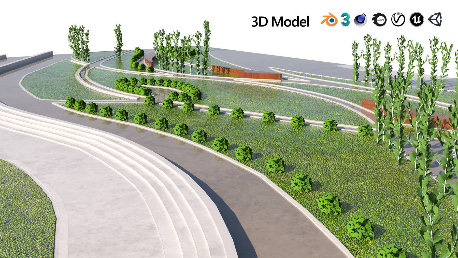 39 High-Quality Landscape Design Assets 3D Model Collection_72