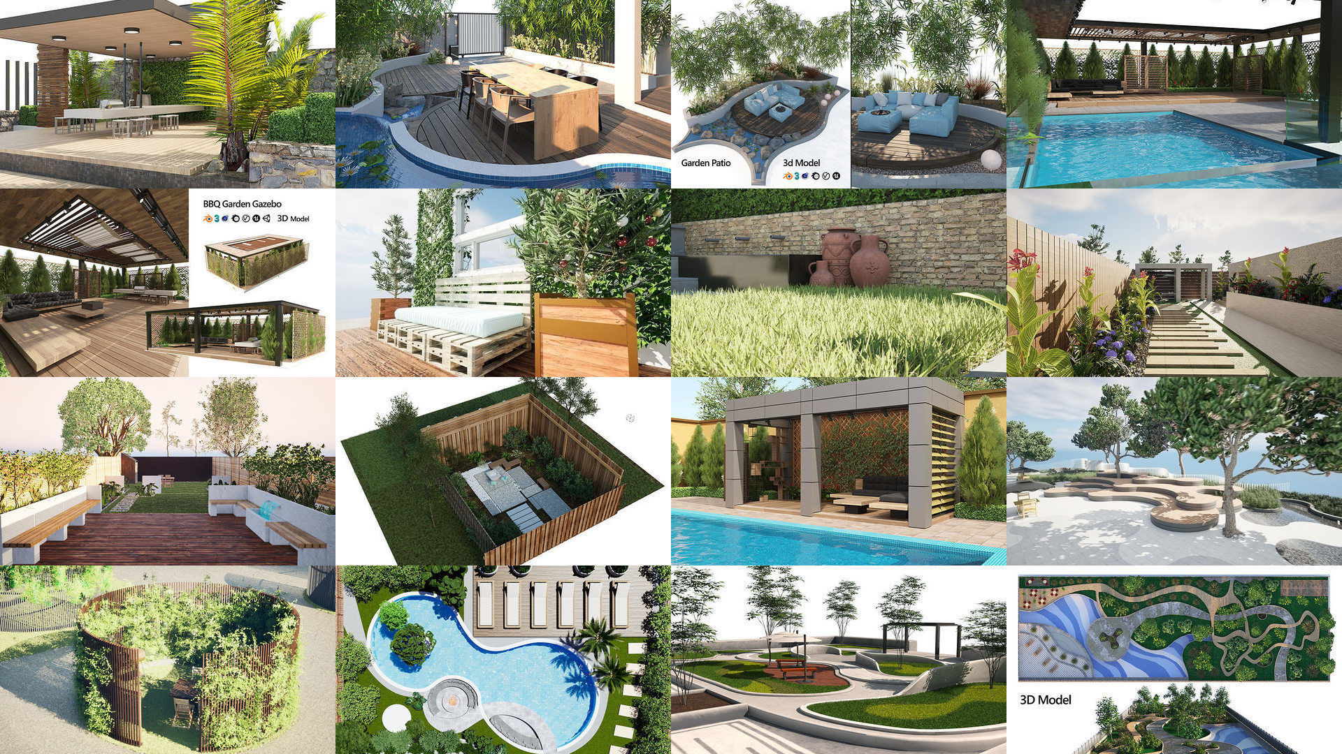 39 High-Quality Landscape Design Assets 3D Model Collection_23