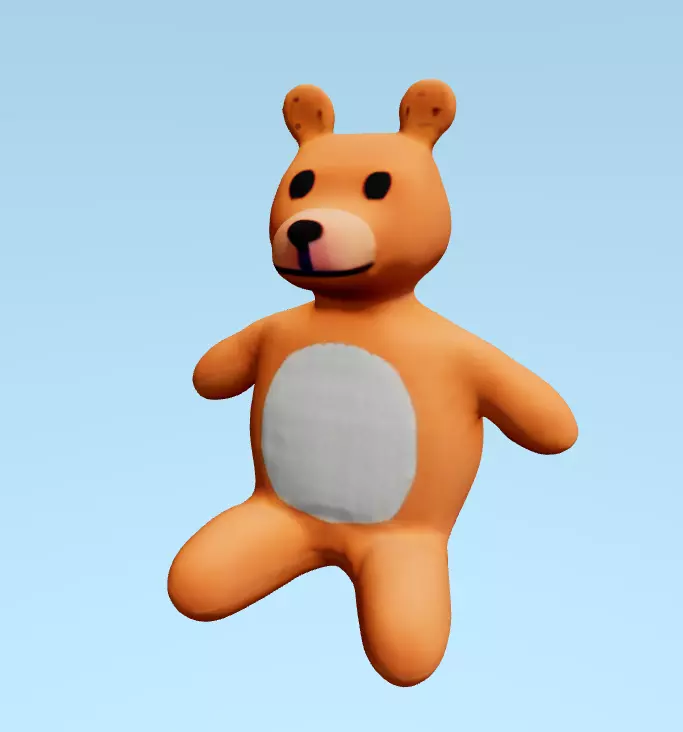 Boggie Toy Bear Low-poly 3D model_0