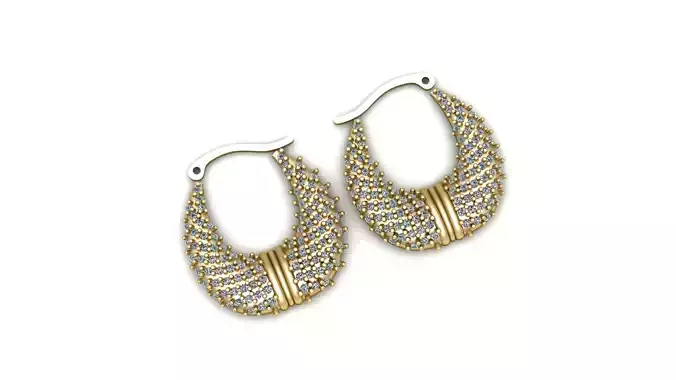 Women Fashion Diamond Earring 3d printable Model