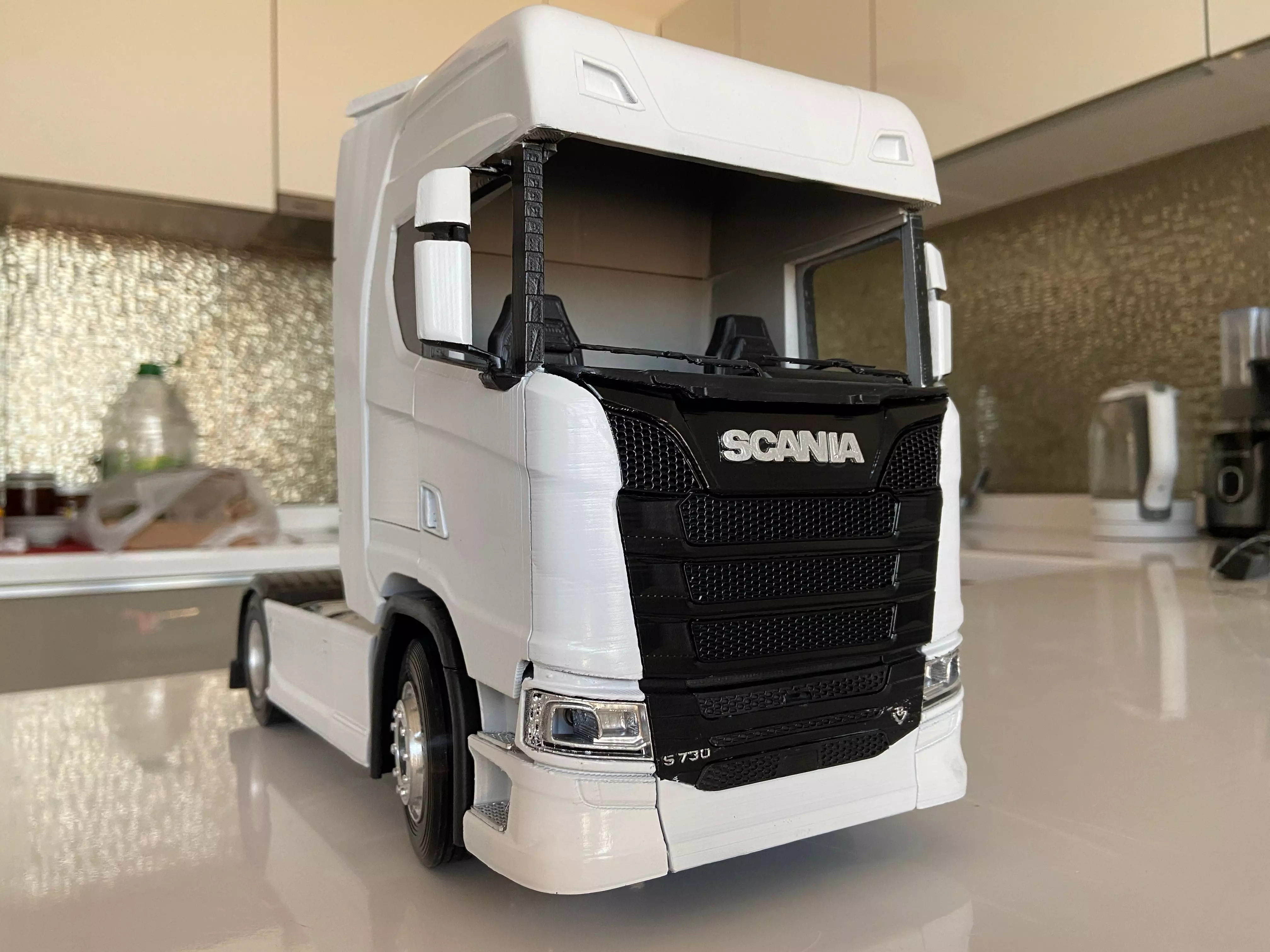 Printable truck model kit scania s730 3D print model_0
