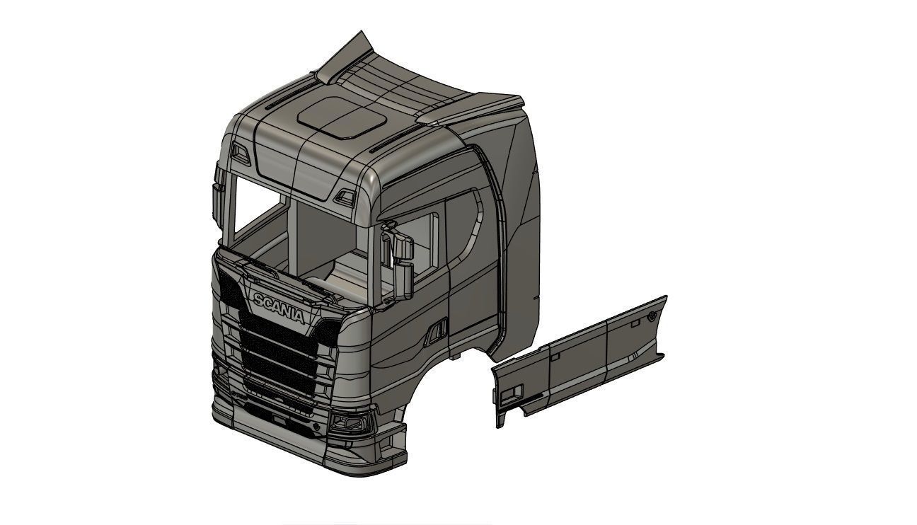 Printable truck model kit scania s730 3D print model_9