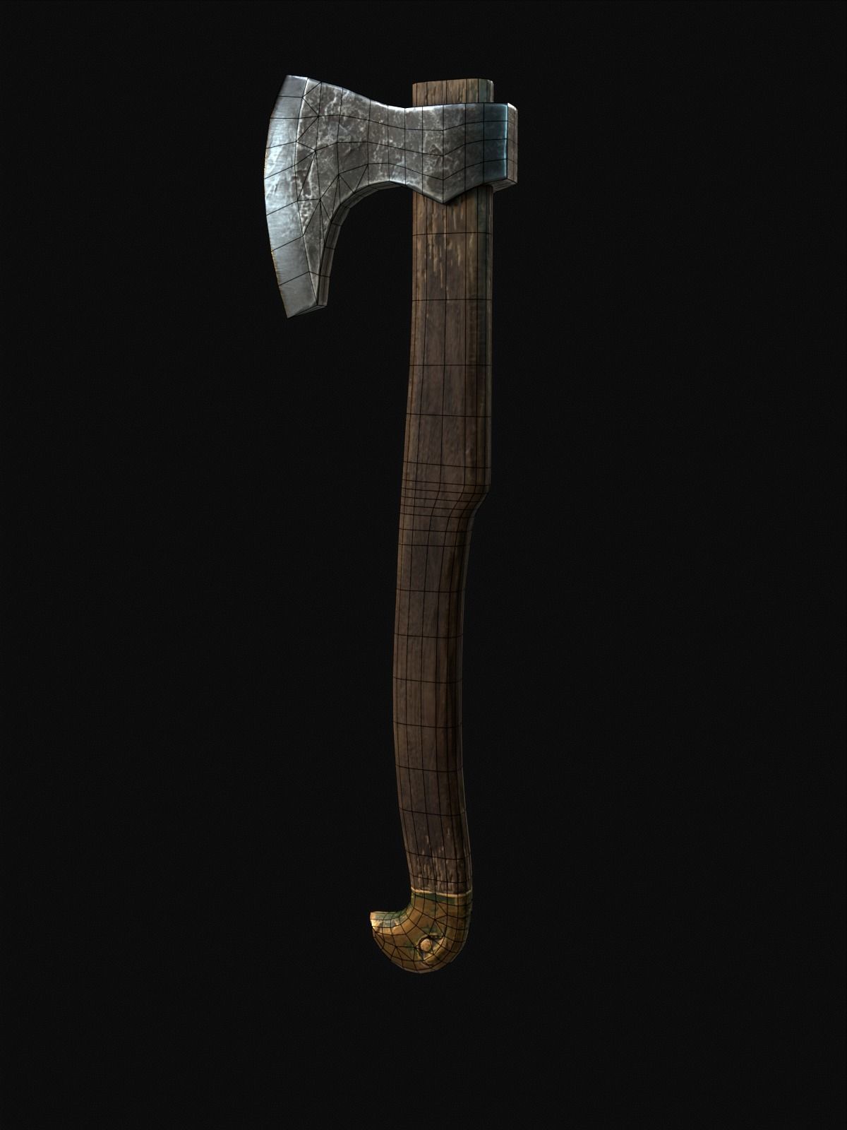 Onehanded Nordic battle axes Low-poly 3D model_9