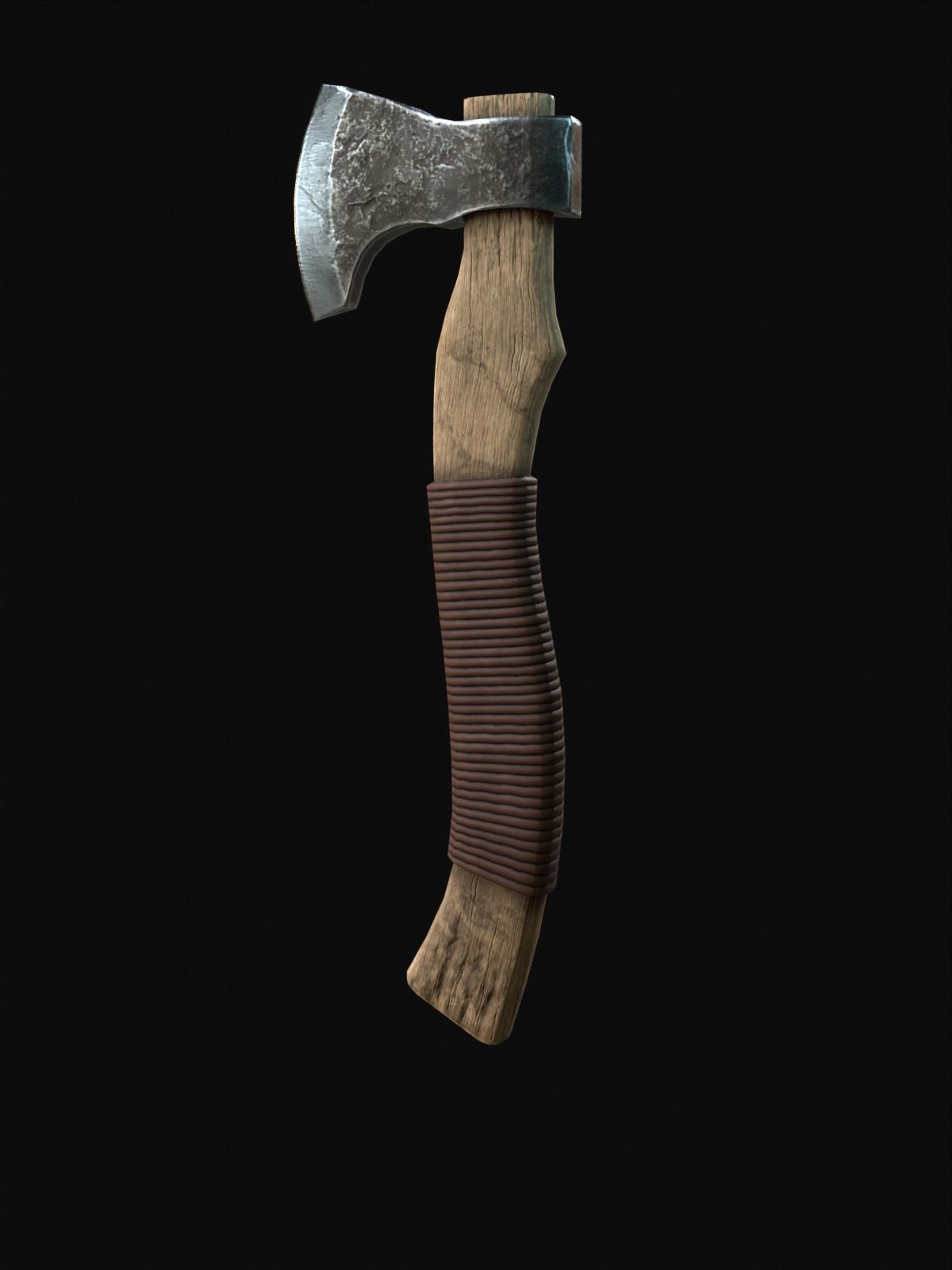 Onehanded Nordic battle axes Low-poly 3D model_2