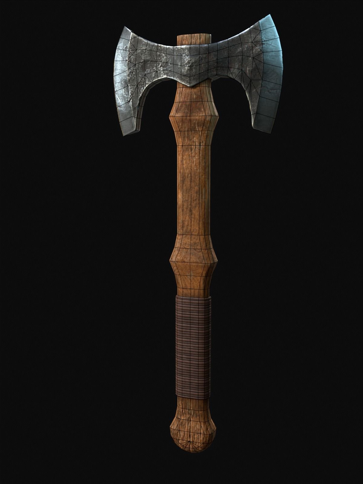 Onehanded Nordic battle axes Low-poly 3D model_11