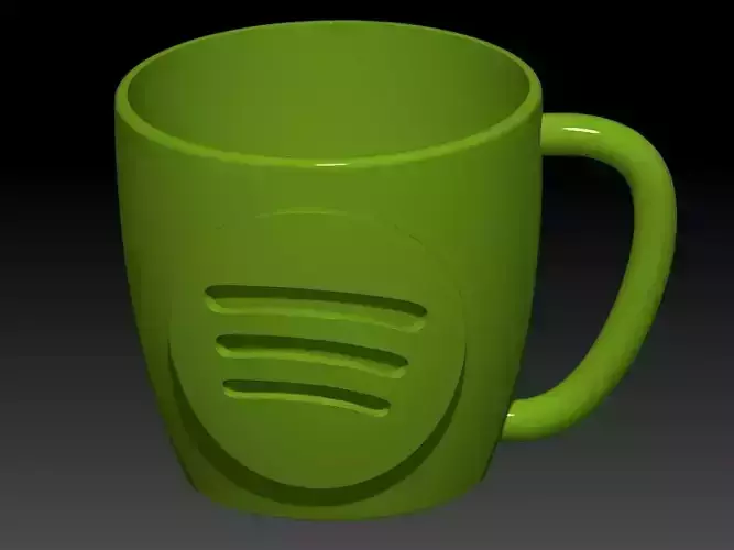 Mug decorated Spotify - 95x73x69 3D print model